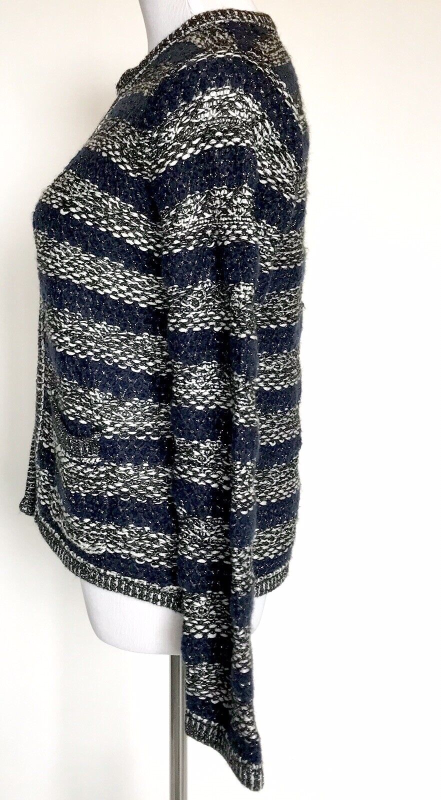 MOTH Anthropologie Navy Cardigan Sweater Jacket Size S Retail $138 Price $69