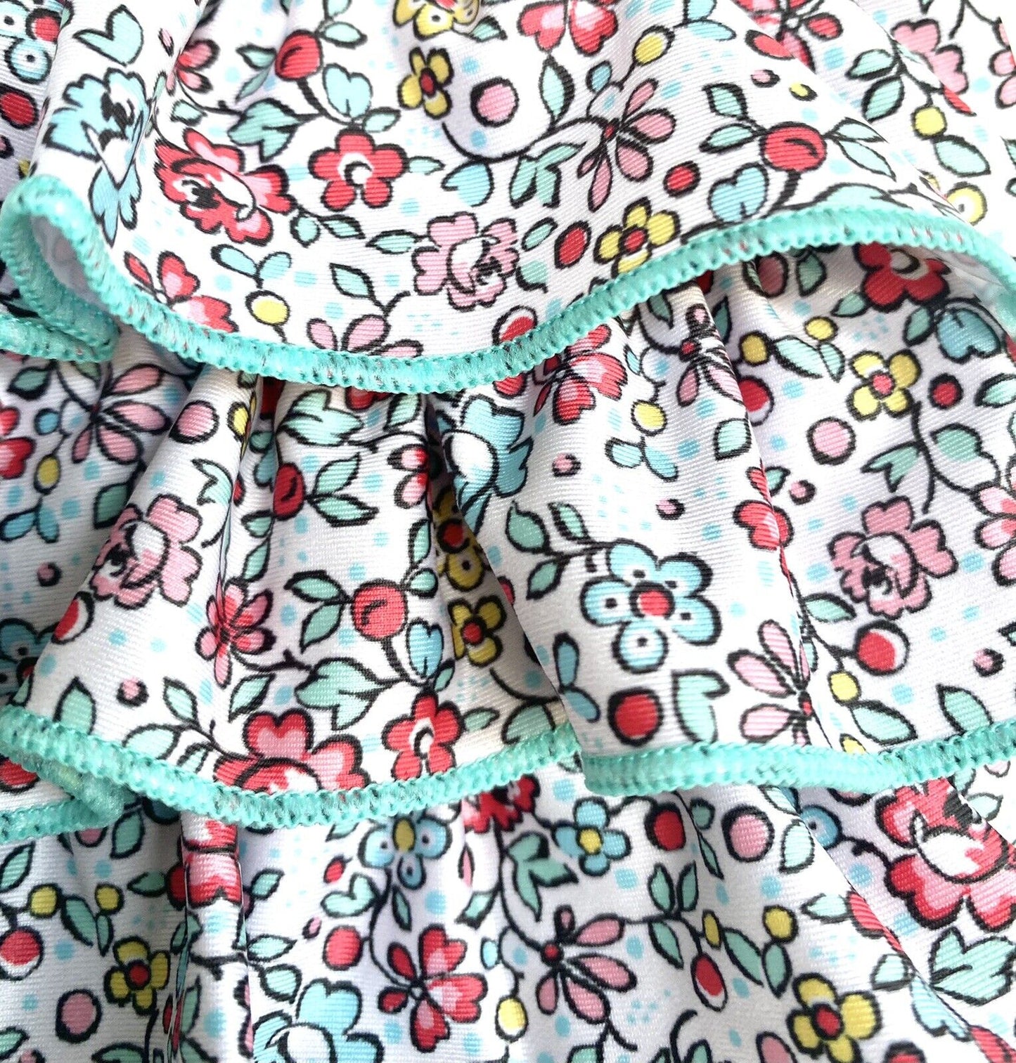 Monsoon London Ditzy Print Ruffle Tiered Swimsuit 12-18 M Price $28 NWT