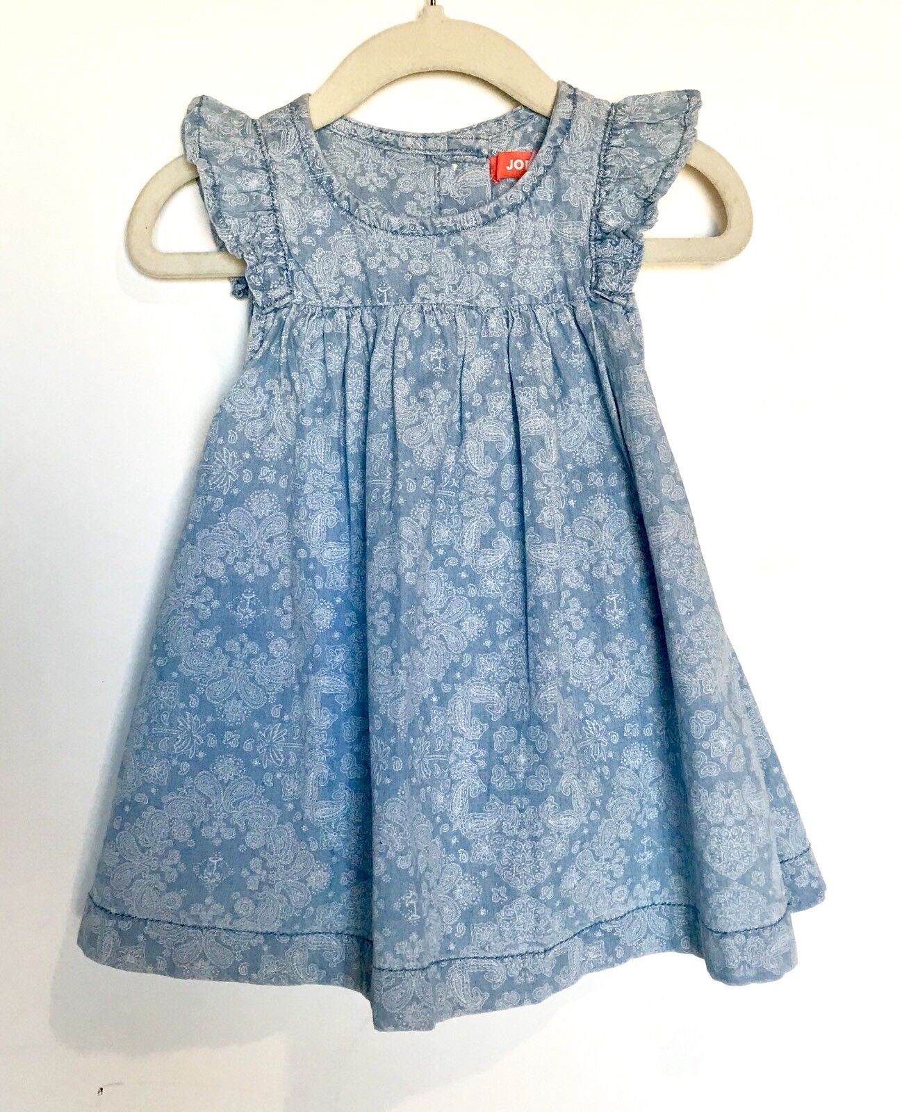 Joe Fresh Baby Denim 2 Pc  Paisley Dress And Knickers.Price $28 12-18 M