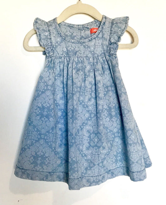 Joe Fresh Baby Denim 2 Pc  Paisley Dress And Knickers.Price $28 12-18 M