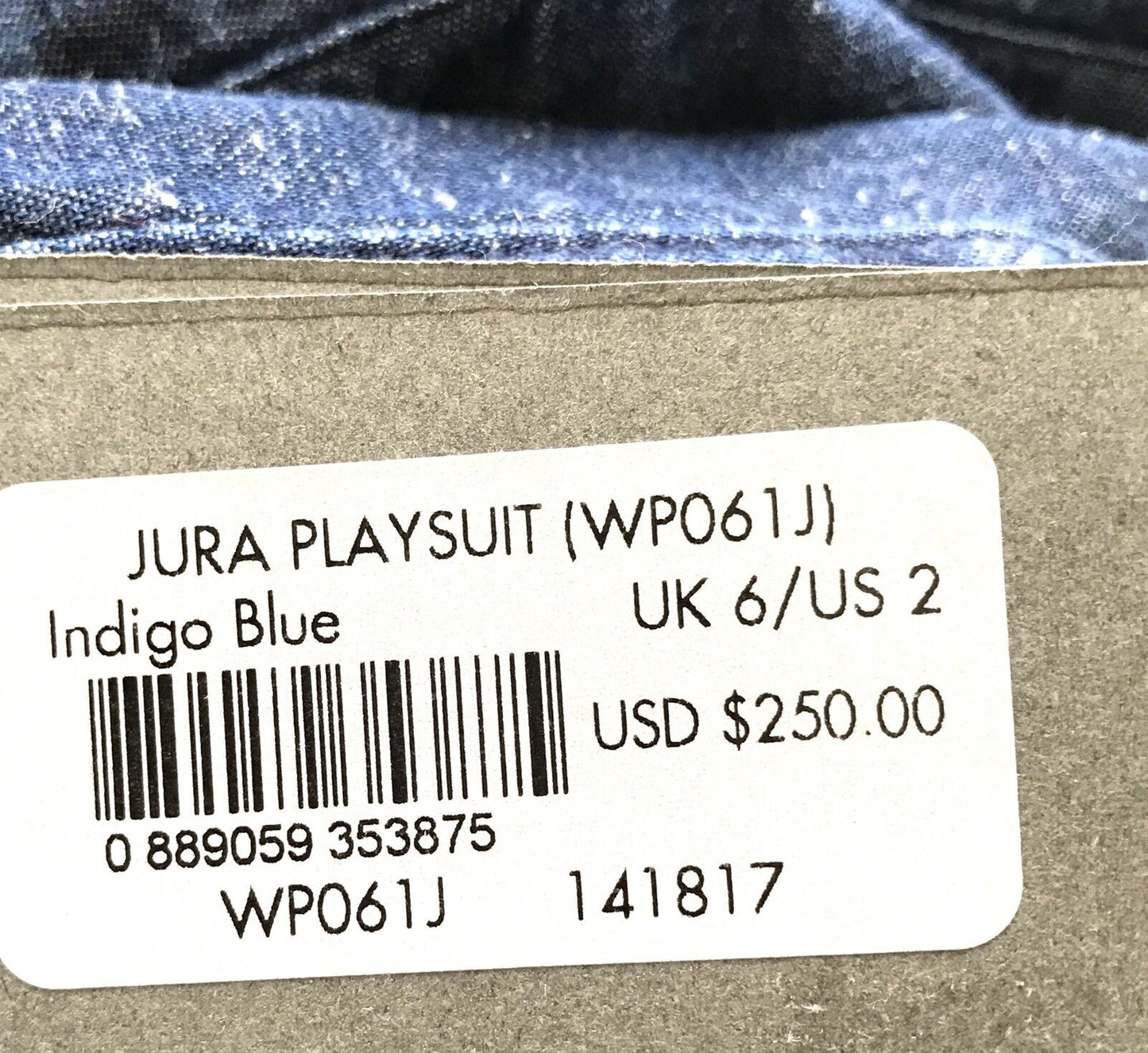 AllSaints Jura Playsuit / Romper  Denim Blue NWT Retail $250 Price $98 Size 2