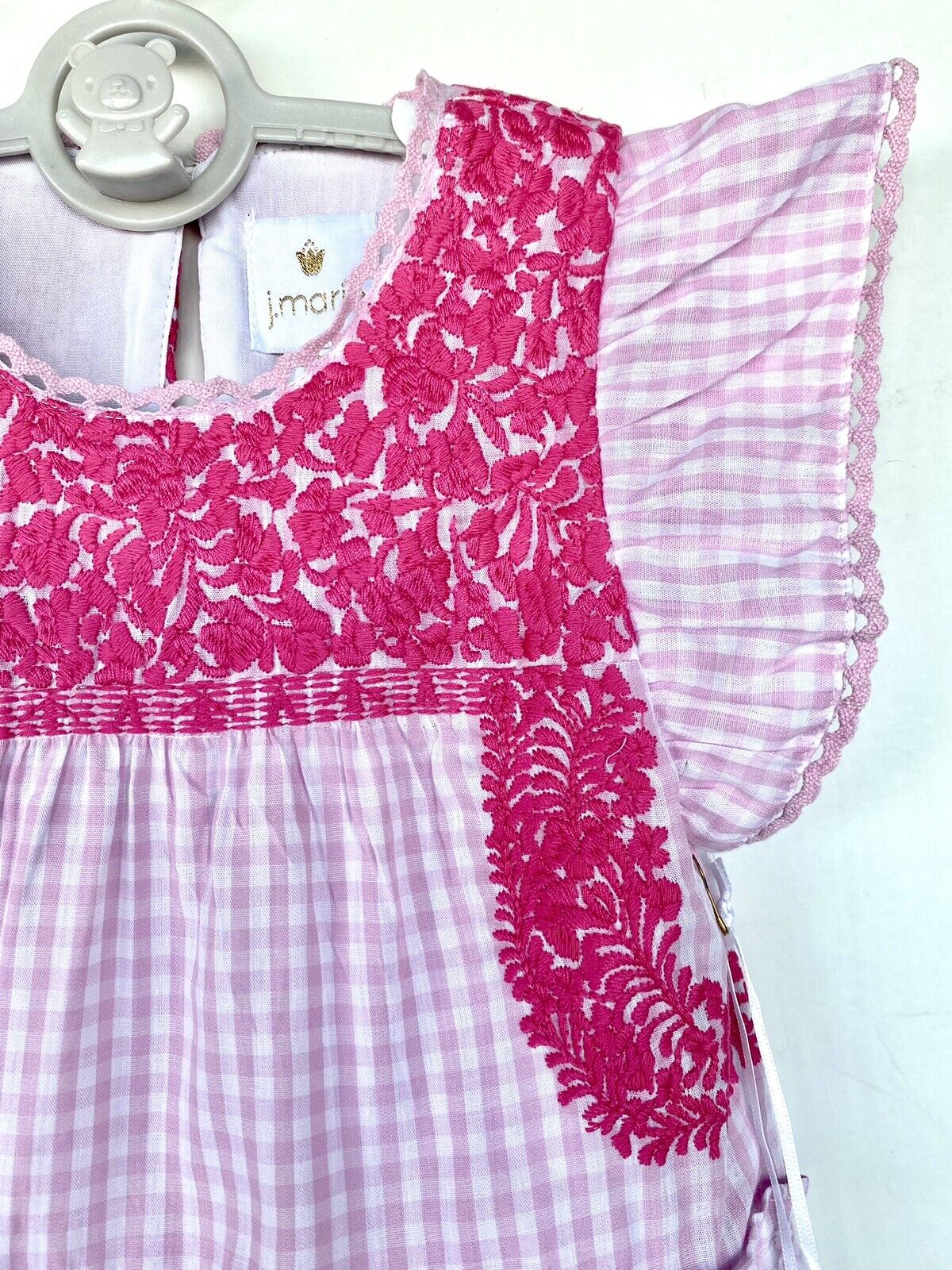 J Marie embroidered Dorothy Dress 3T Retail $102 Price $49 Gingham Pink