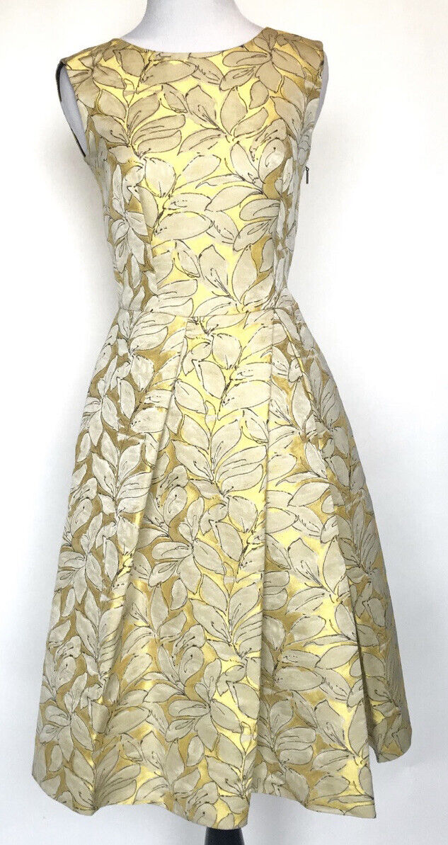 Carolina Herrera Gold Formal Floral Dress Retail $960 NWT Price $469 Size 2