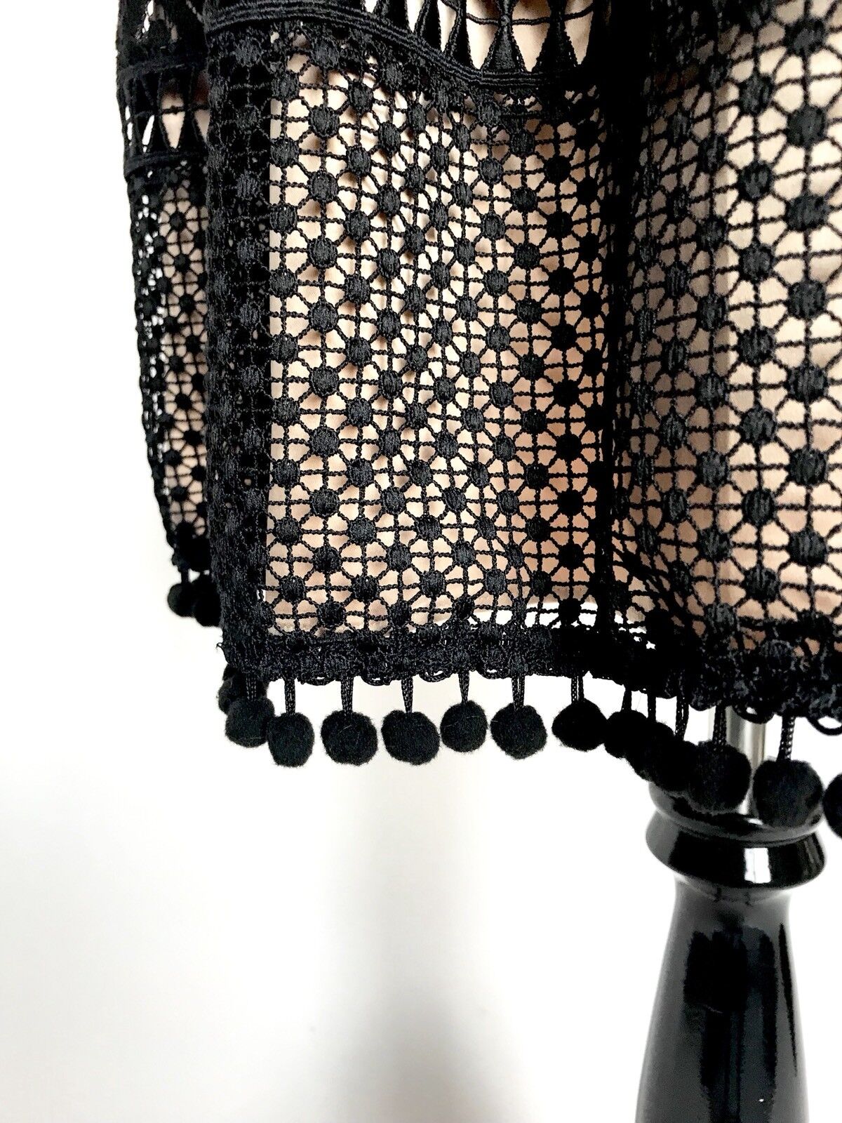 Eliza J  Black Lace Crochet Net Skirt  Dress NWT Retails $178 Price $82 Size 10