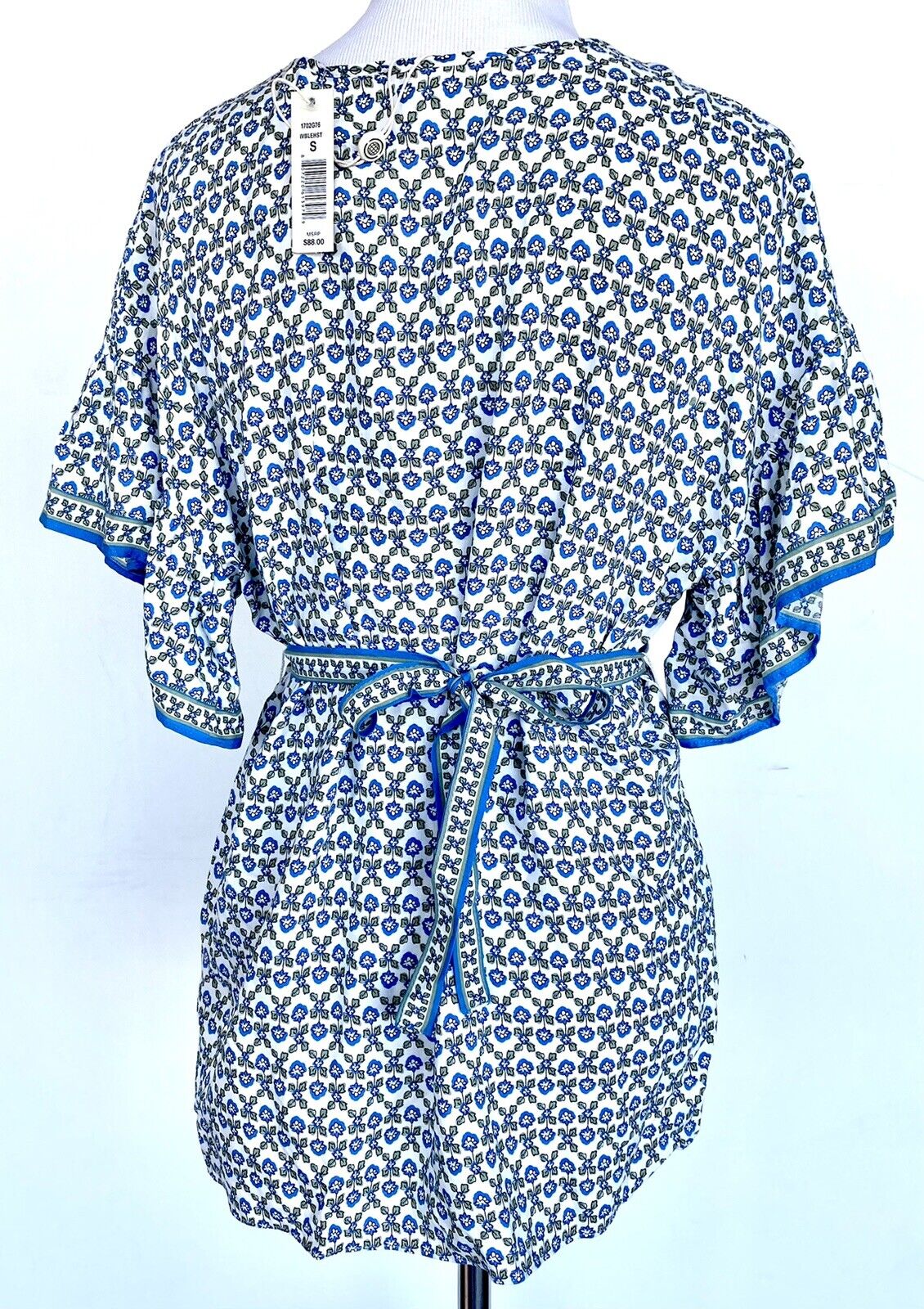 Max Studio Belted V Neck  Blouse Size S Retails $88 Price $44 NWT