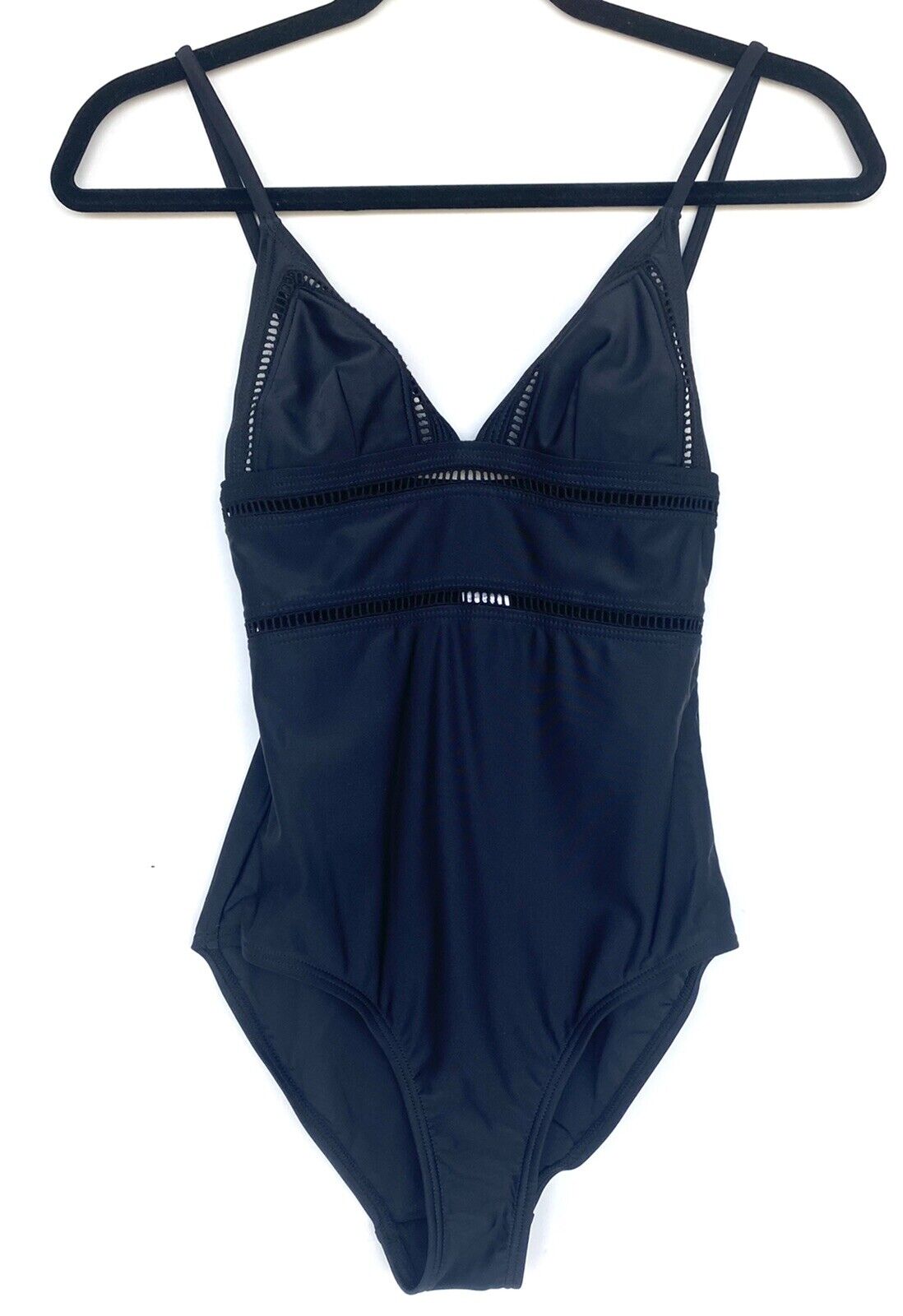French Connection Black Cutout V Neck Swimsuit NWT Retails $78 Price $42 Size XS