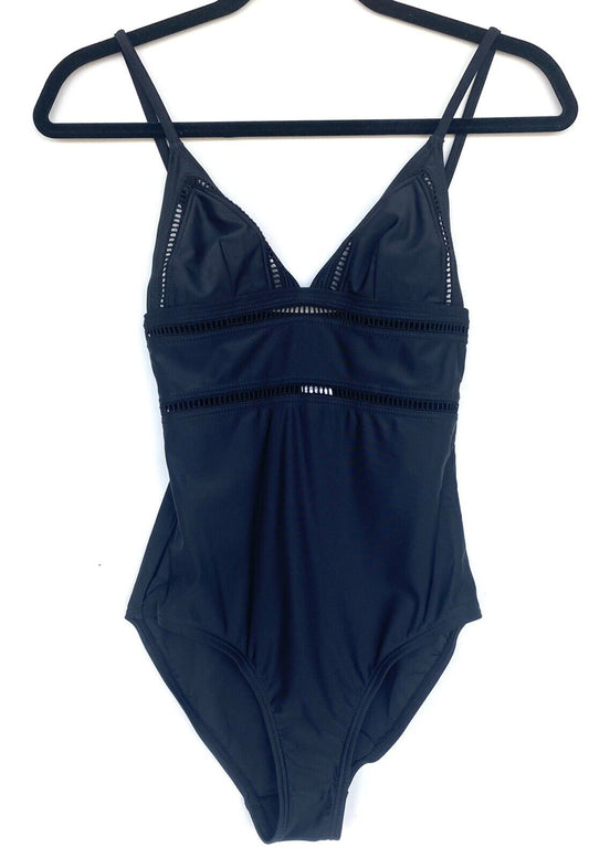 French Connection Black Cutout V Neck Swimsuit NWT Retails $78 Price $42 Size XS