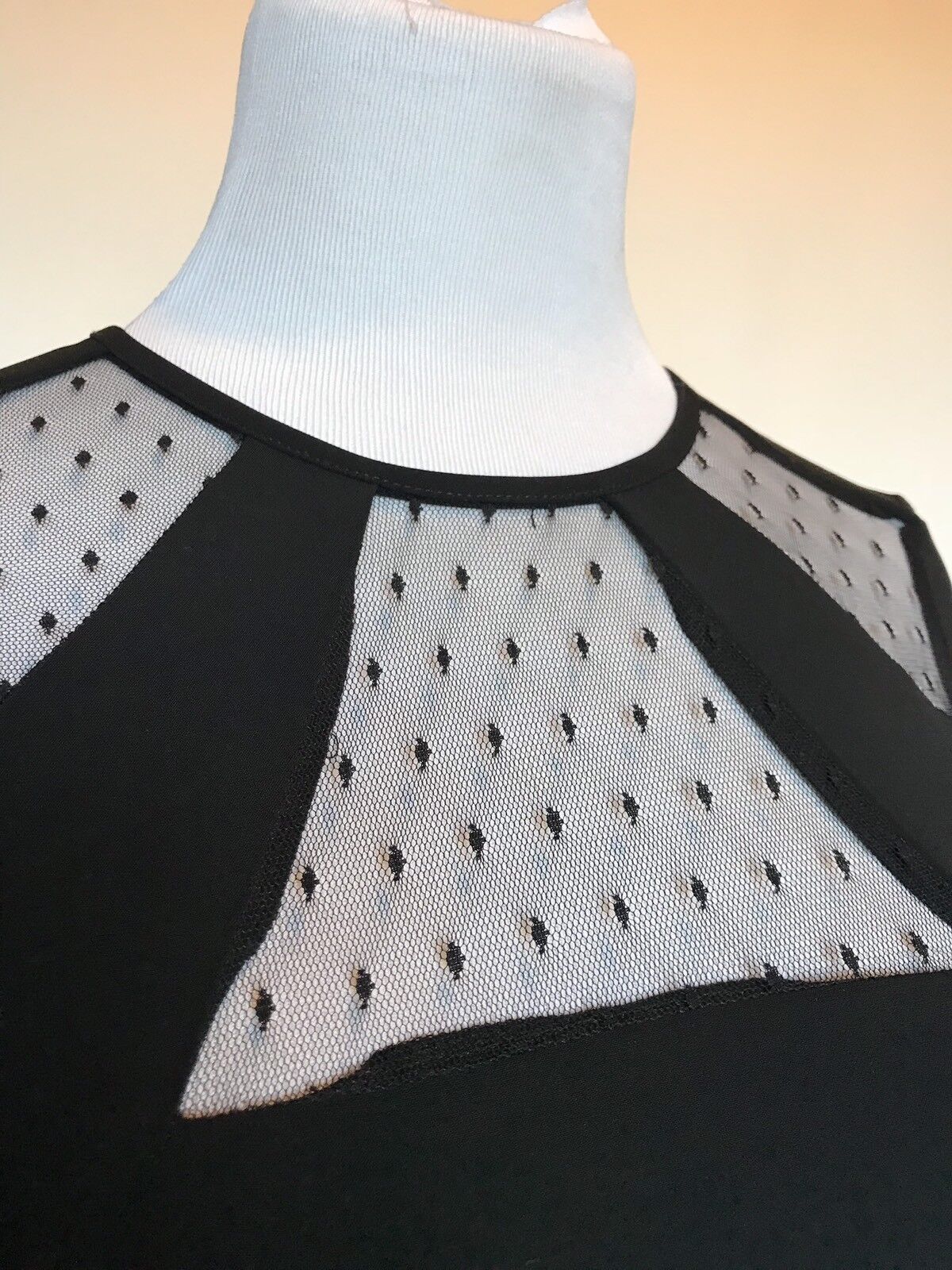 Parker Black Fitted Dress Net Cutouts. NWT Size S. Retails $325 Price $149