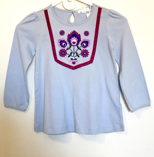 Pumpkin Patch Blue Embroidered Top. NWT Age 4 Price $12.50