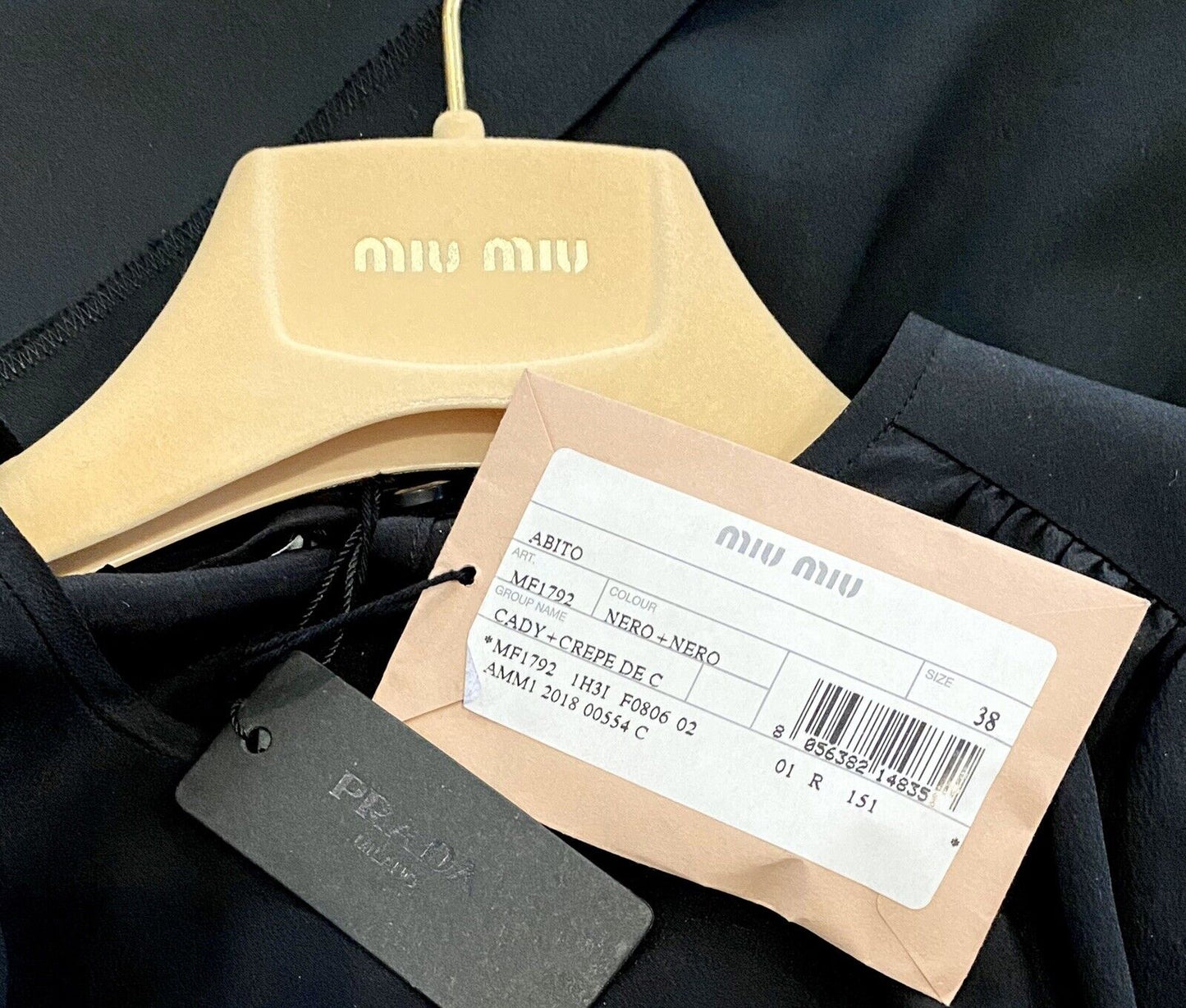 Miu Miu Black Silk Top Black Dress NWT Size IT 38 US 2 NEW Price $843