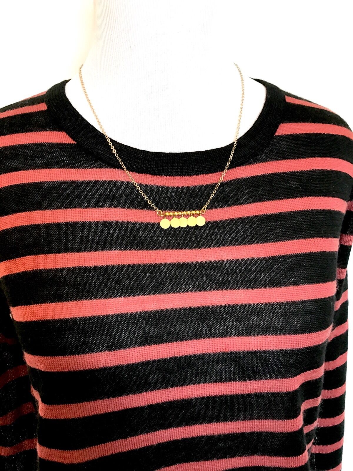 Scotch & Soda Black Stripe Sweater & Necklace  NWT Retail $109 Price $50 Sz XS