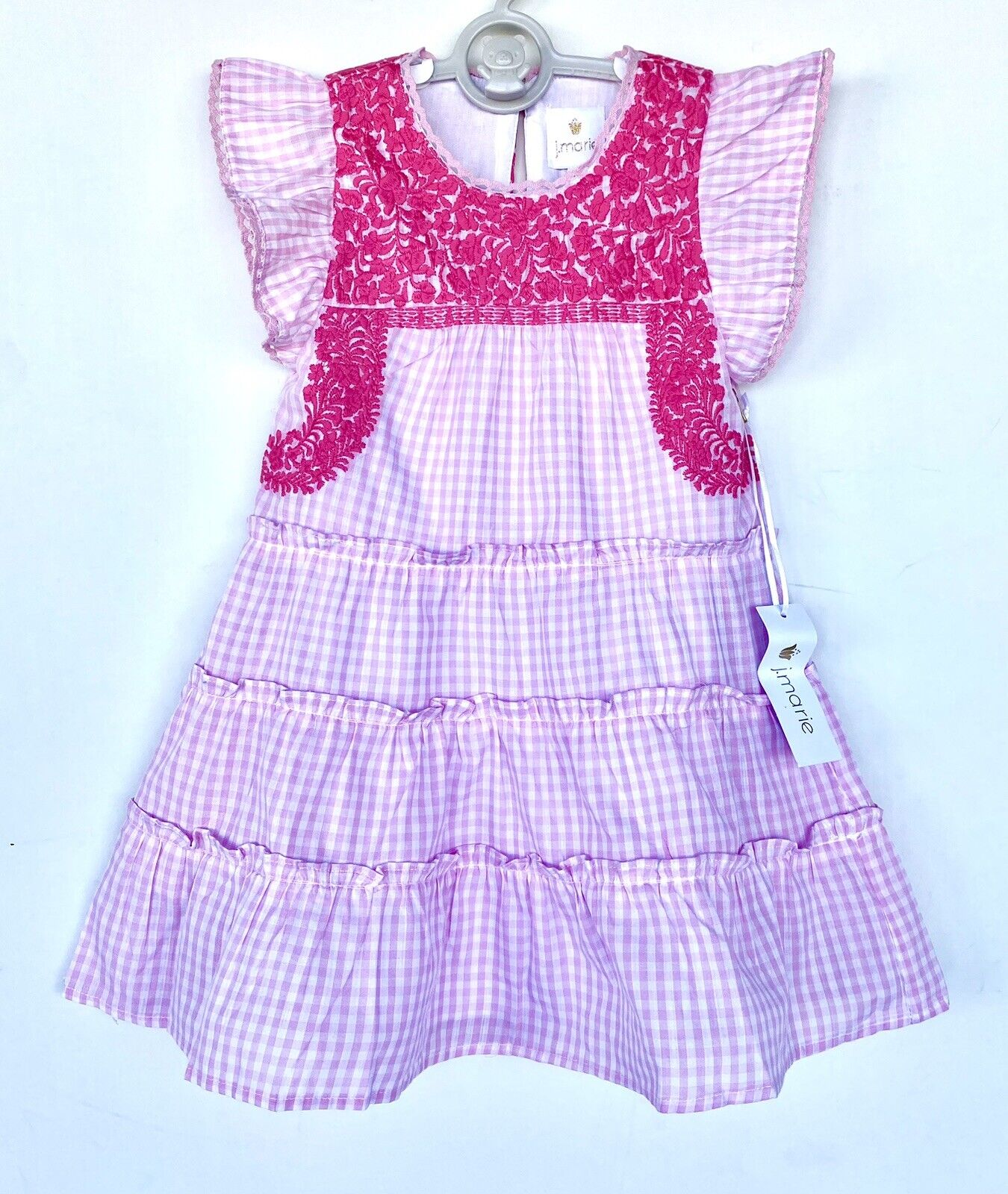 J Marie embroidered Dorothy Dress 2T Retail $102 Price $49 Gingham Pink