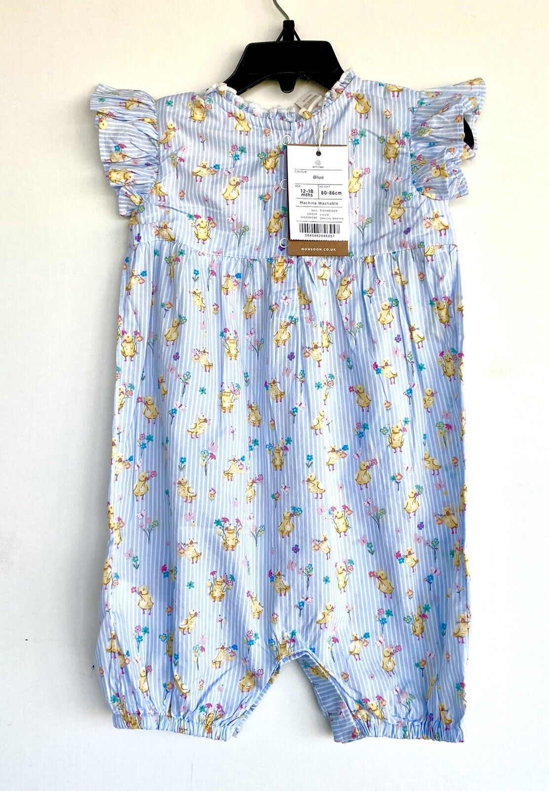 Monsoon London Chick Blue Stripe Romper 12-18 M Price $35