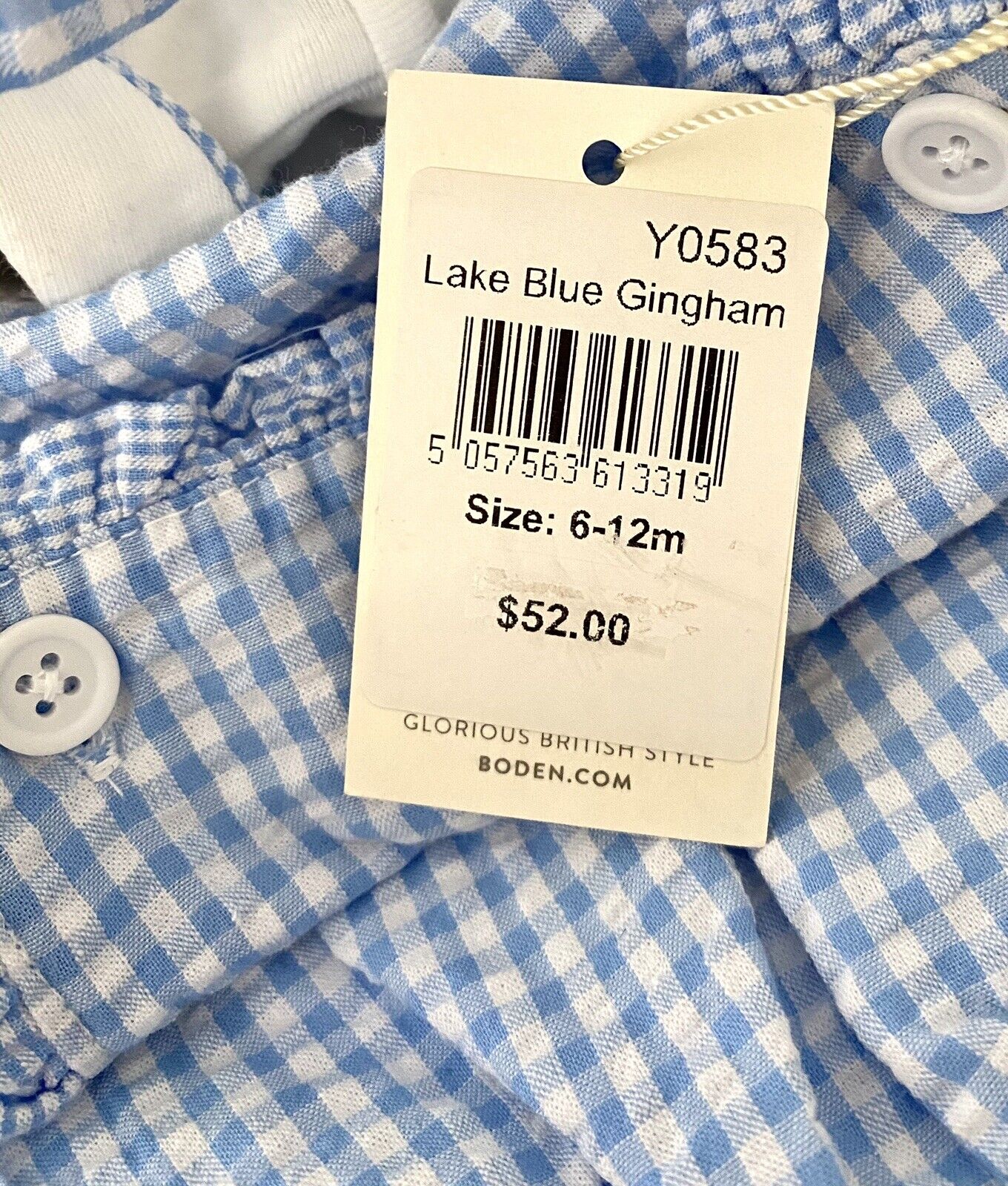 Baby Boden Baby 2 Pc Gingham Romper & Top 6-12 M Retail $52 Price $39 NWT