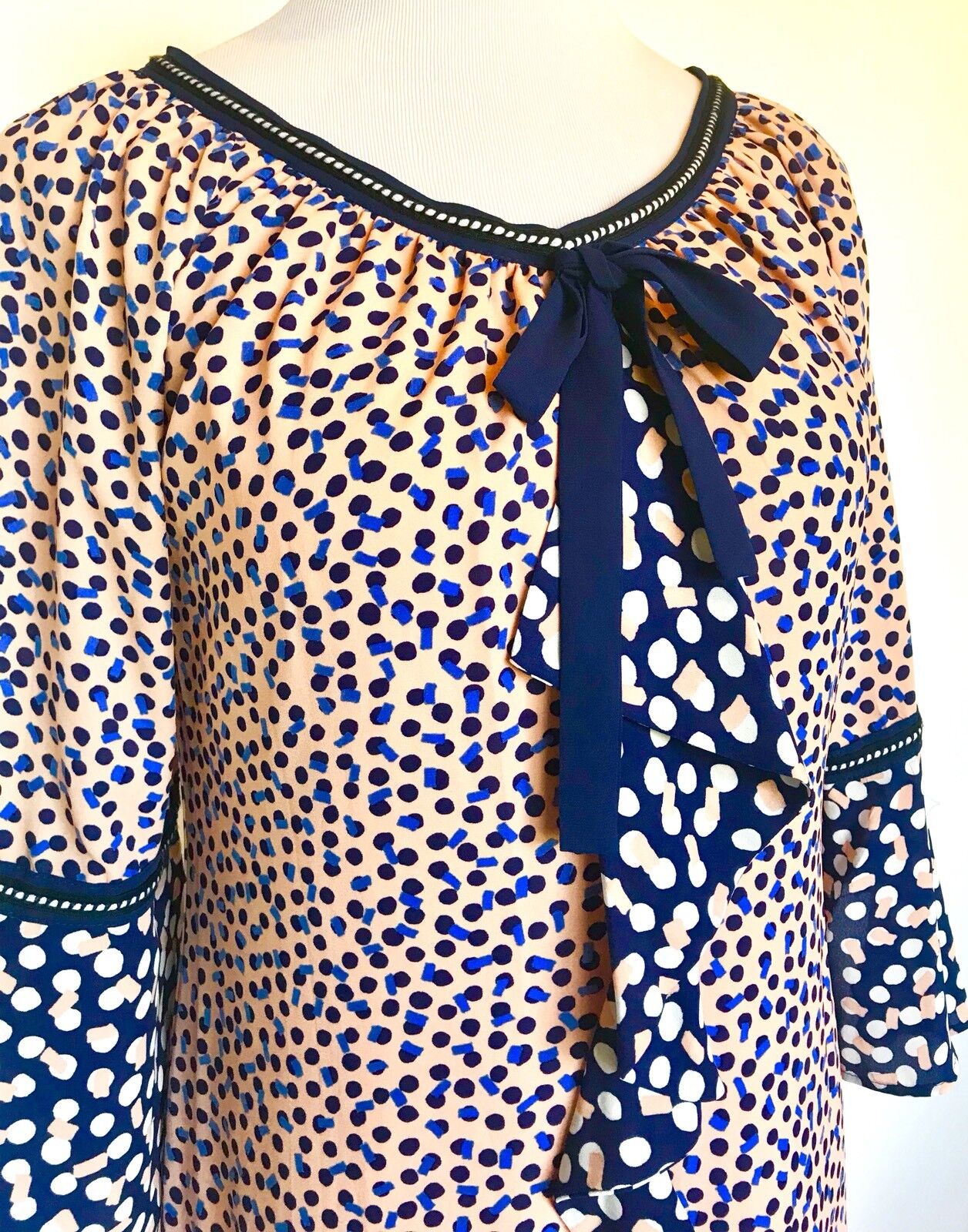 Nanette Lepore Spot Bell Sleeve Dress NWT Size 6 Price $72