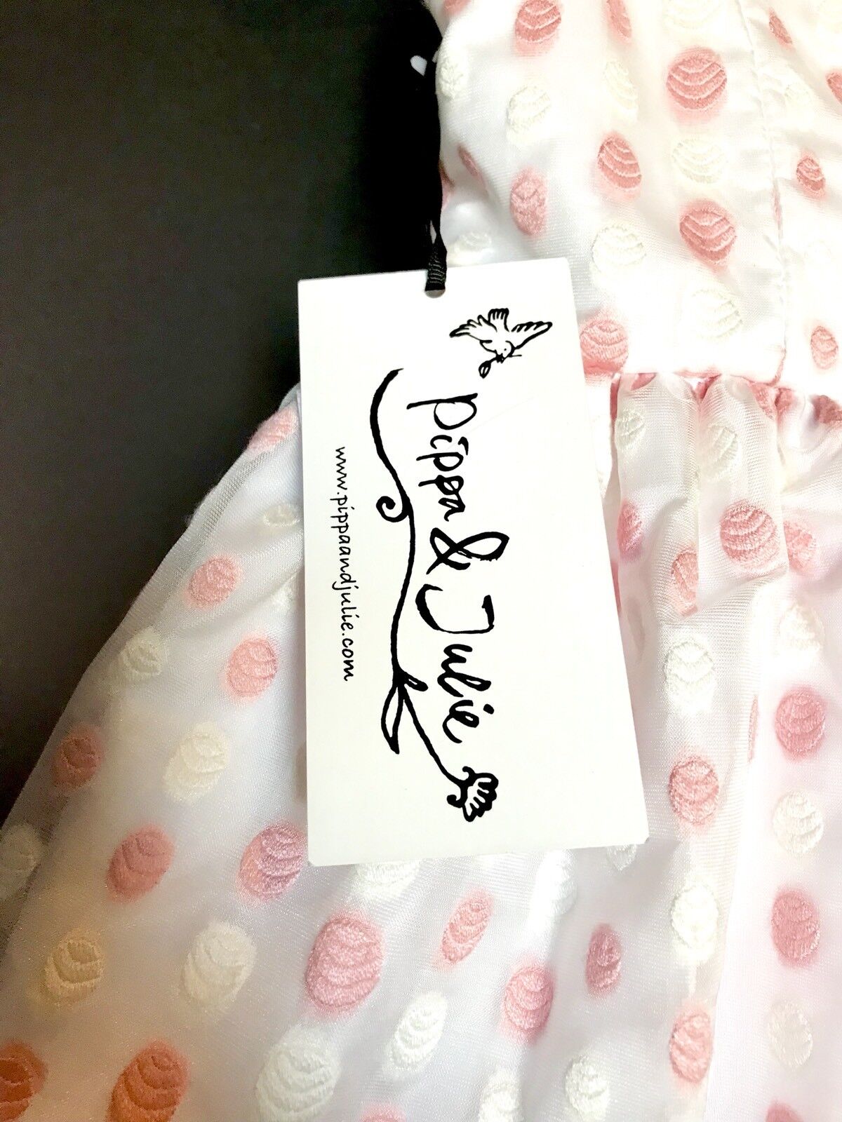 Pippa & Julie Pink & White Spot Stitch Dress. Retail $68 Price $29 2T NWT