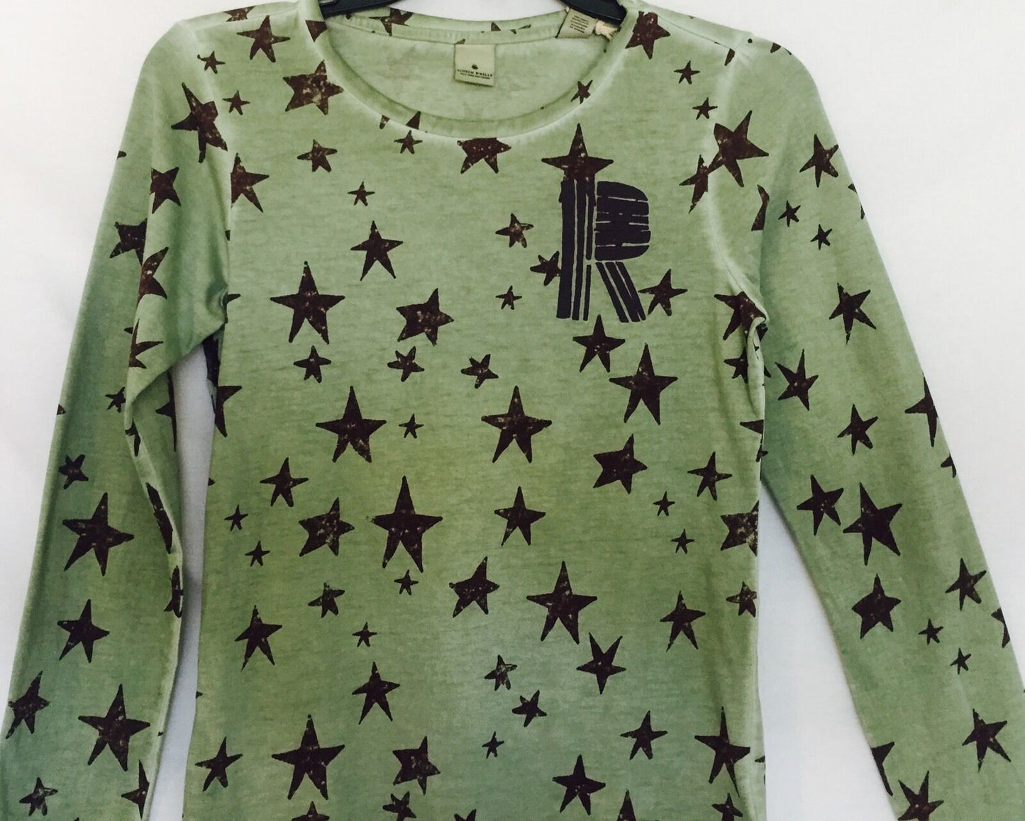Scotch R'Belle Green Distressed Wash Star Shirt.NWT Age 12 Retail $46 Price $26