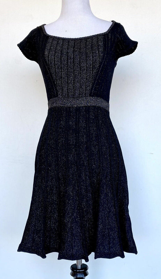 Elliatt black gold sparkle knit stretch dress XS/S retails $249 price price $89