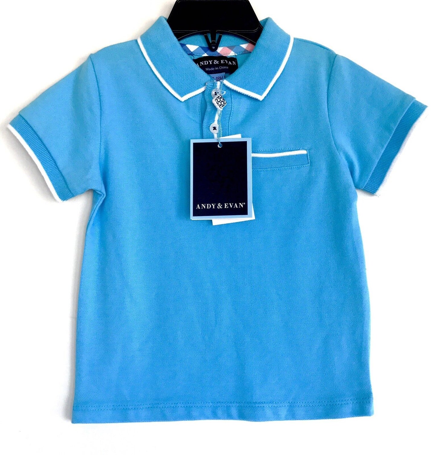 Andy & Evan Baby Polo Shirt. Blue & White 12-18 Months Retail $36 Price $17