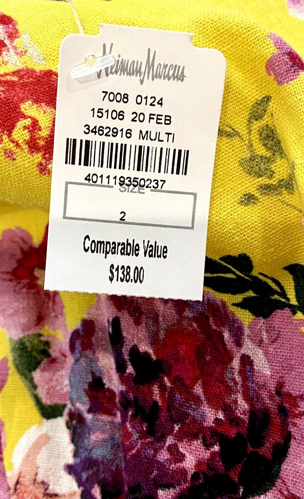 Taylor Yellow Floral Linen Mix Dress. NWT Size 2 Retail $138  Price $75