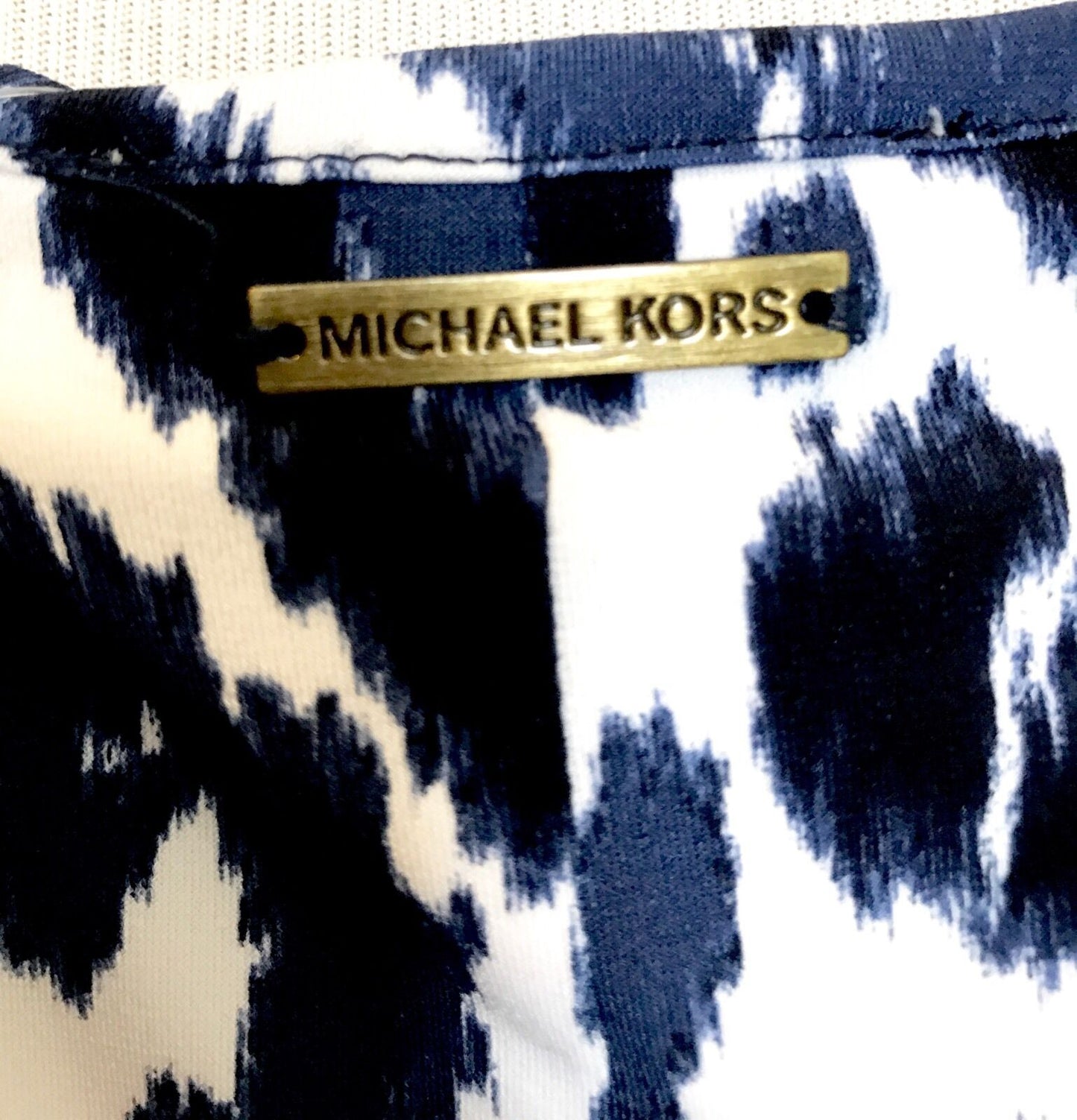 Michael Kors Blue And White Side Drape Dress. NWT Retail $130 Price $66 Size XS