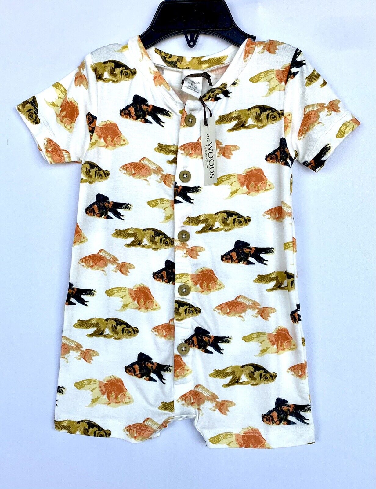 Kate Quinn Modal Goldfish Shortie Romper Retail $46 Price $30 6-12 M Soft