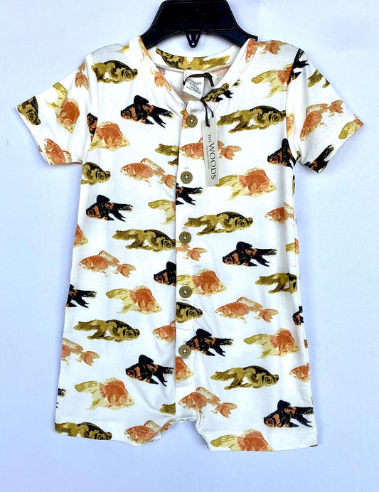 Kate Quinn Modal Goldfish Shortie Romper Retail $46 Price $30 6-12 M Soft