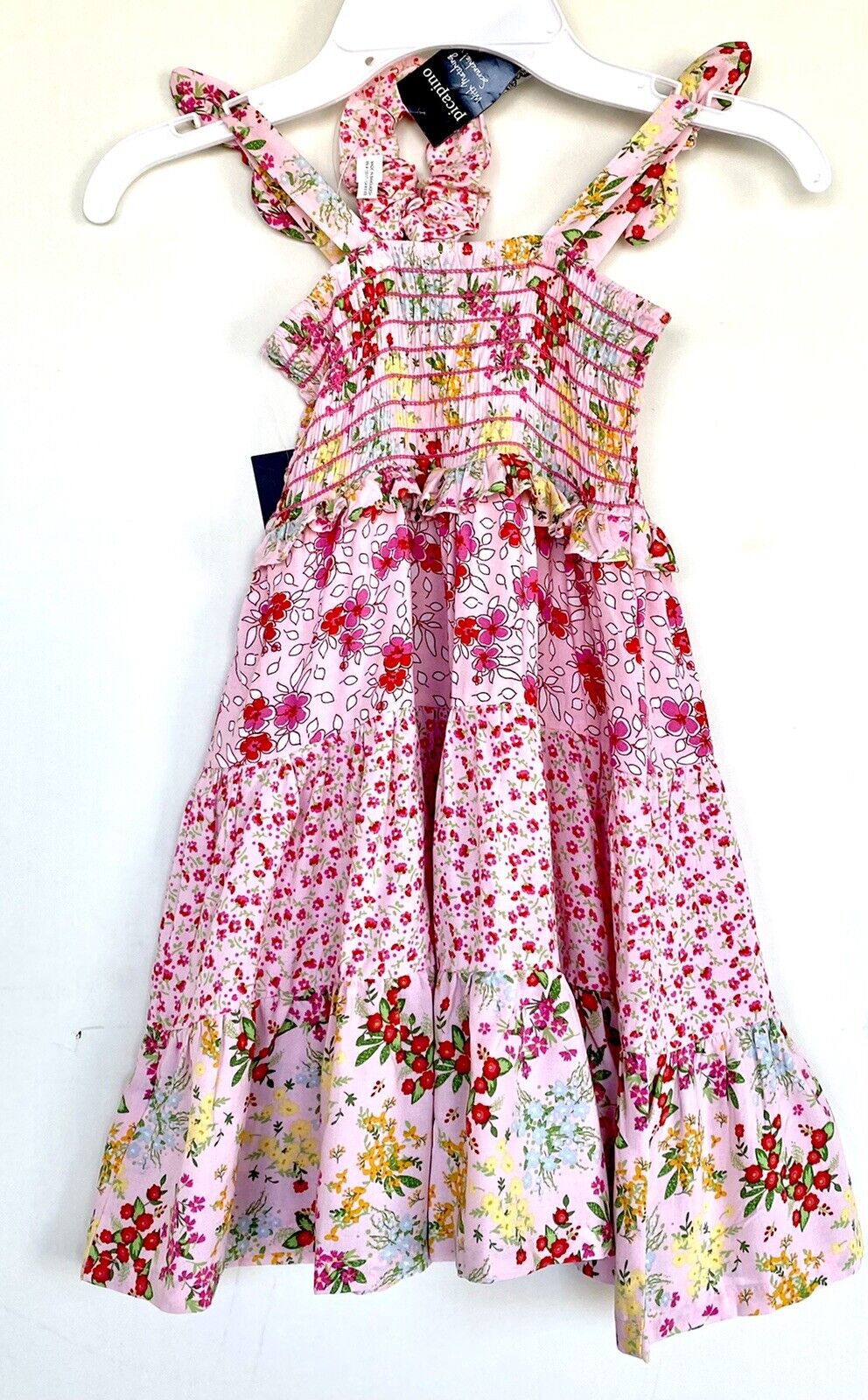 Picapino Floral Smocked Tiered Dress NWT Price $30 Age 4