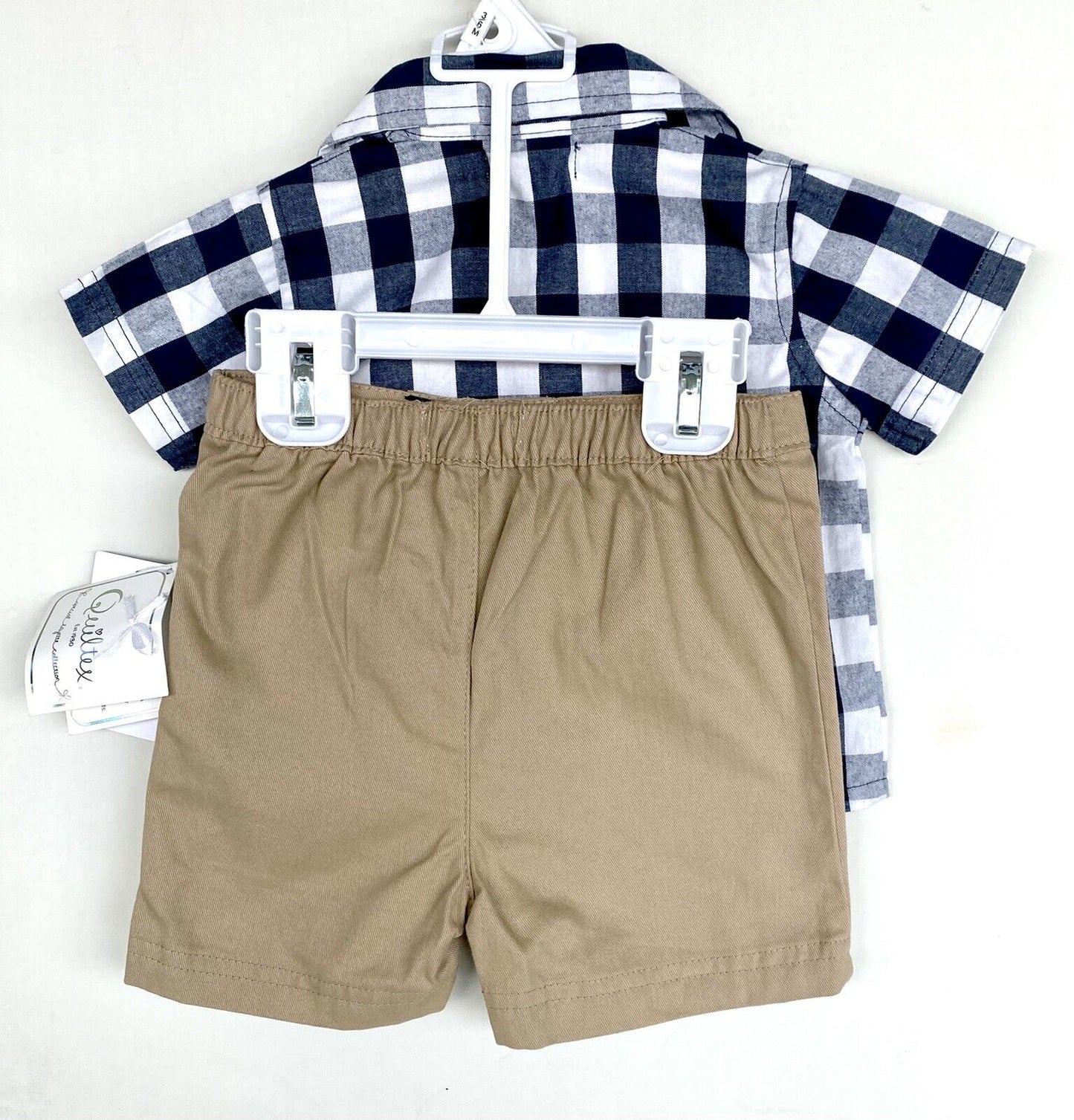 Quiltex SS Check Shirt & Short Set. Racing Car NWT Price $18 3-6 Months $24