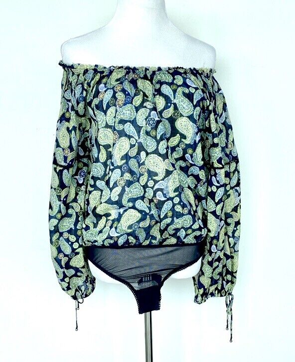 Free People Paisley Bodysuit Retail $78 Price $46.80 NWT Size XS