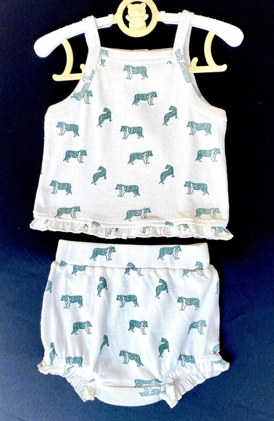 Kate Quinn Organic Cotton Top & Bloomer Set Tiger Retail $42 Price $29 3-6m