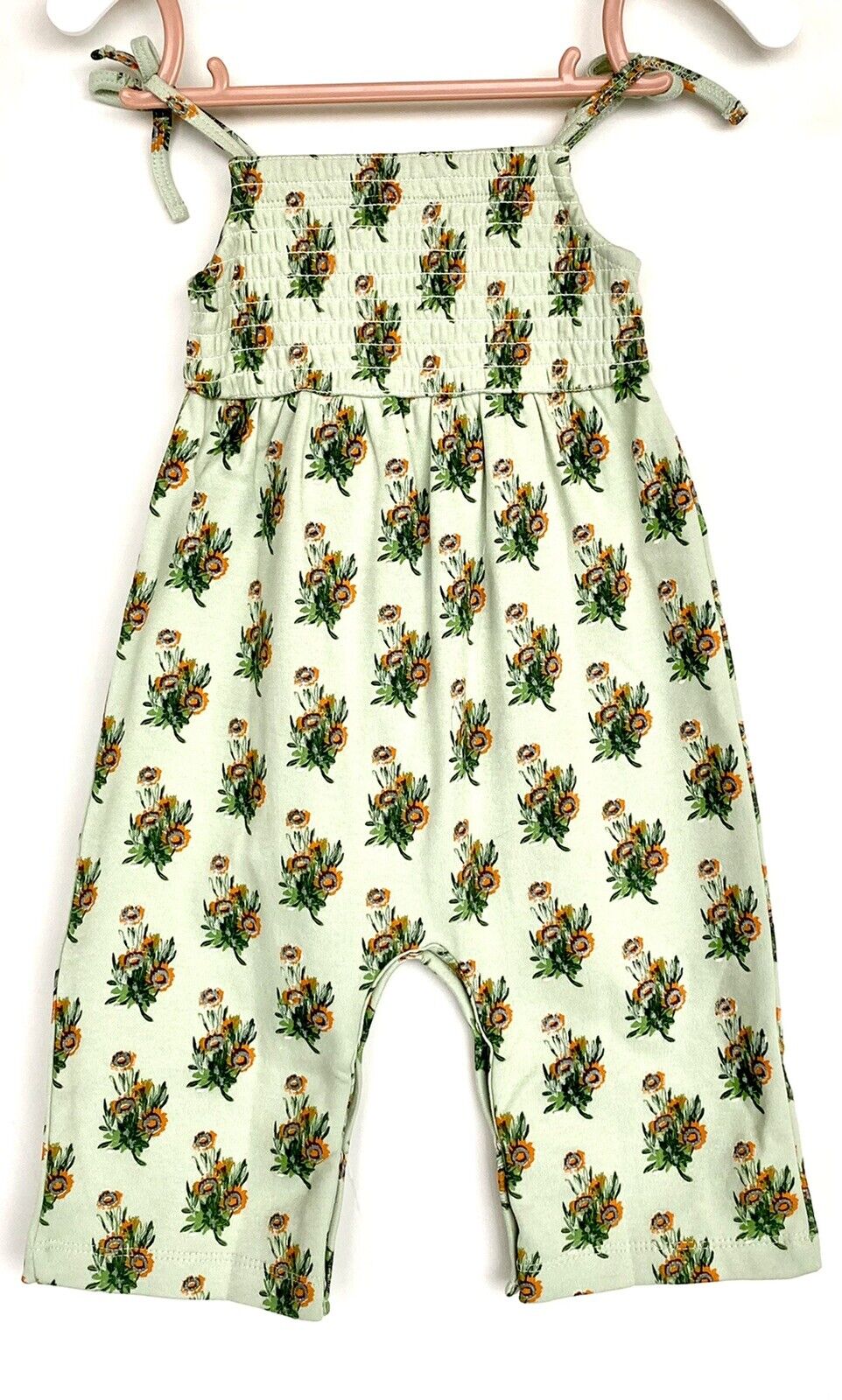 Kate Quinn Soft 100% Organic Cotton Jumpsuit Retail $40 Price $26 3-6 M Smocked