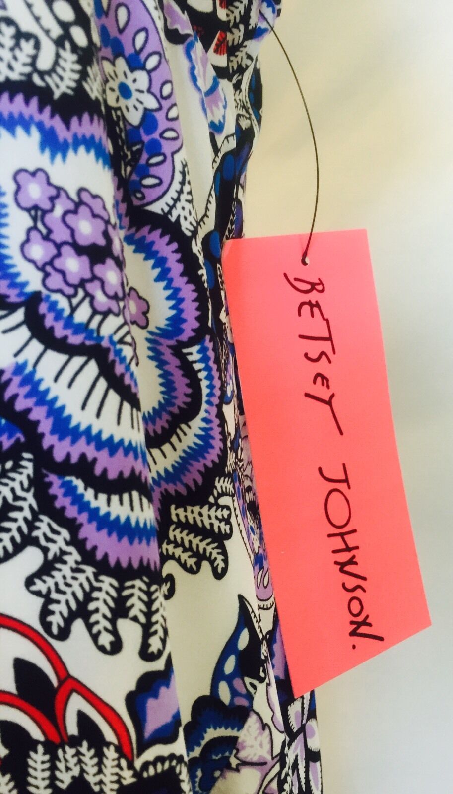 Betsey Johnson Flowered Print Blue & Red Dress Size 2 NWT Retail $148 Price $58