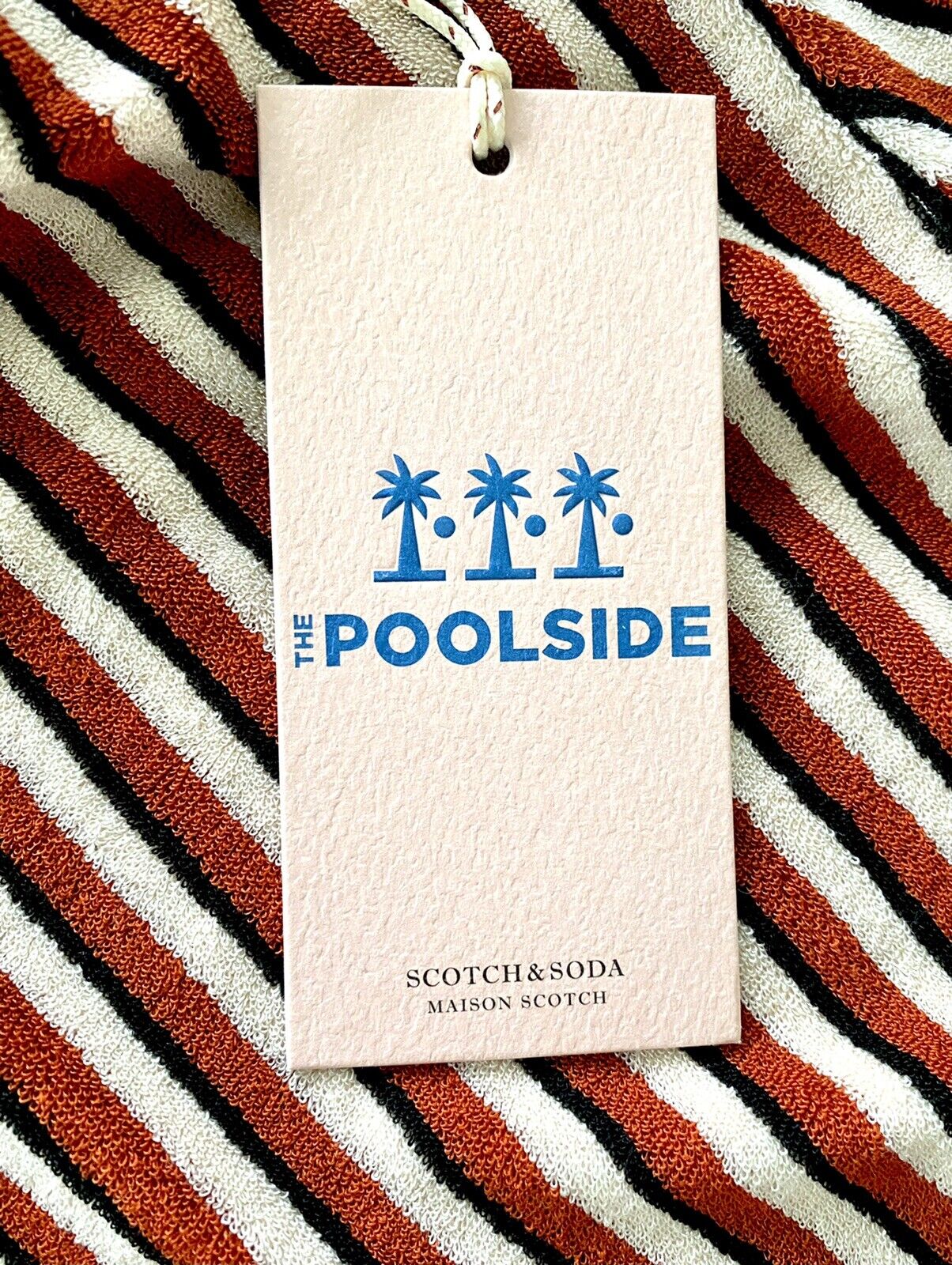 Scotch & Soda Striped Poolside Toweling Dress Cover Up Retail $135 Price $79