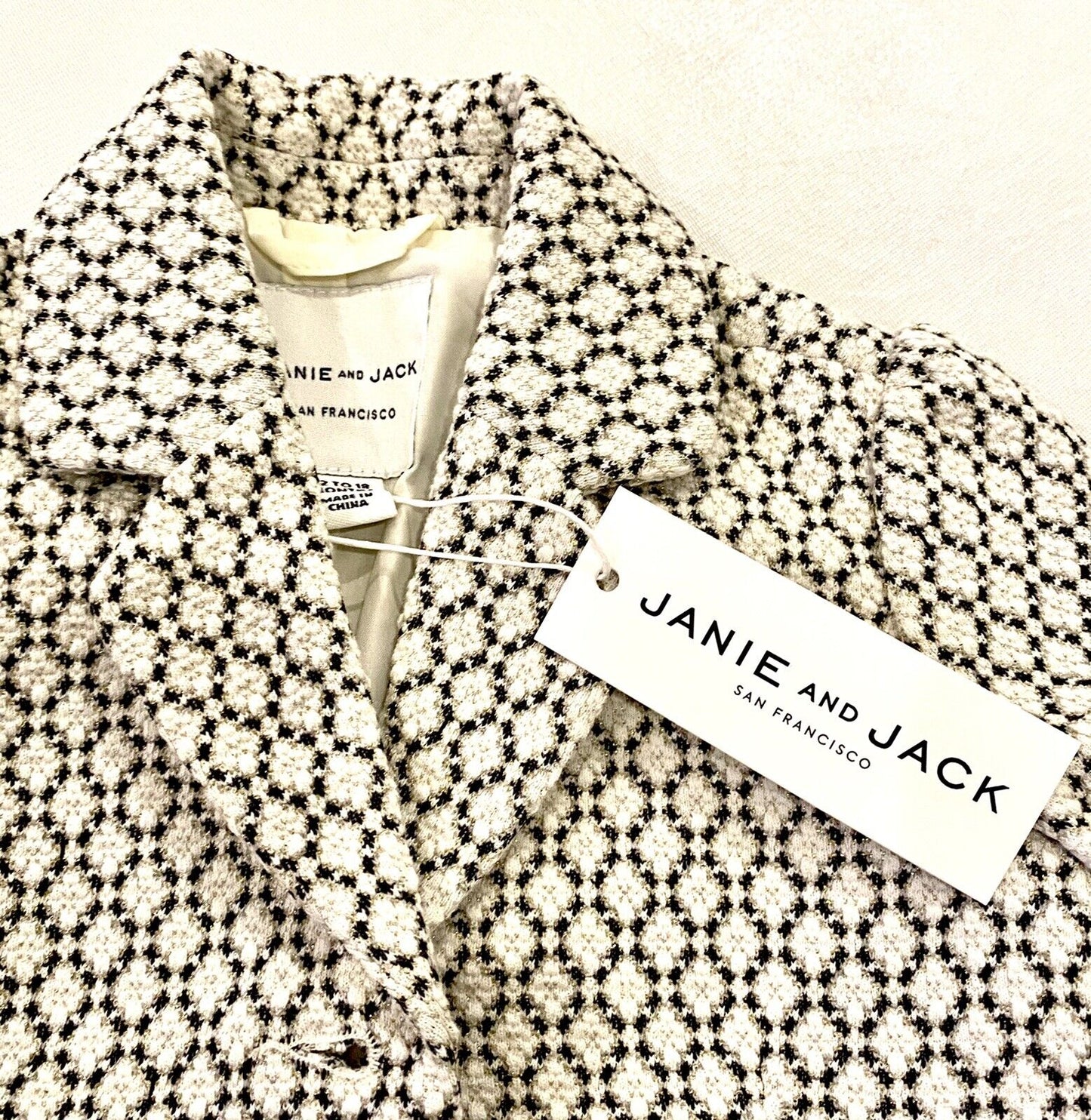 Janie And Jack Faux Fur Trim Gold Thread Jacket 12-18 M NWT Retail $69 Price $44