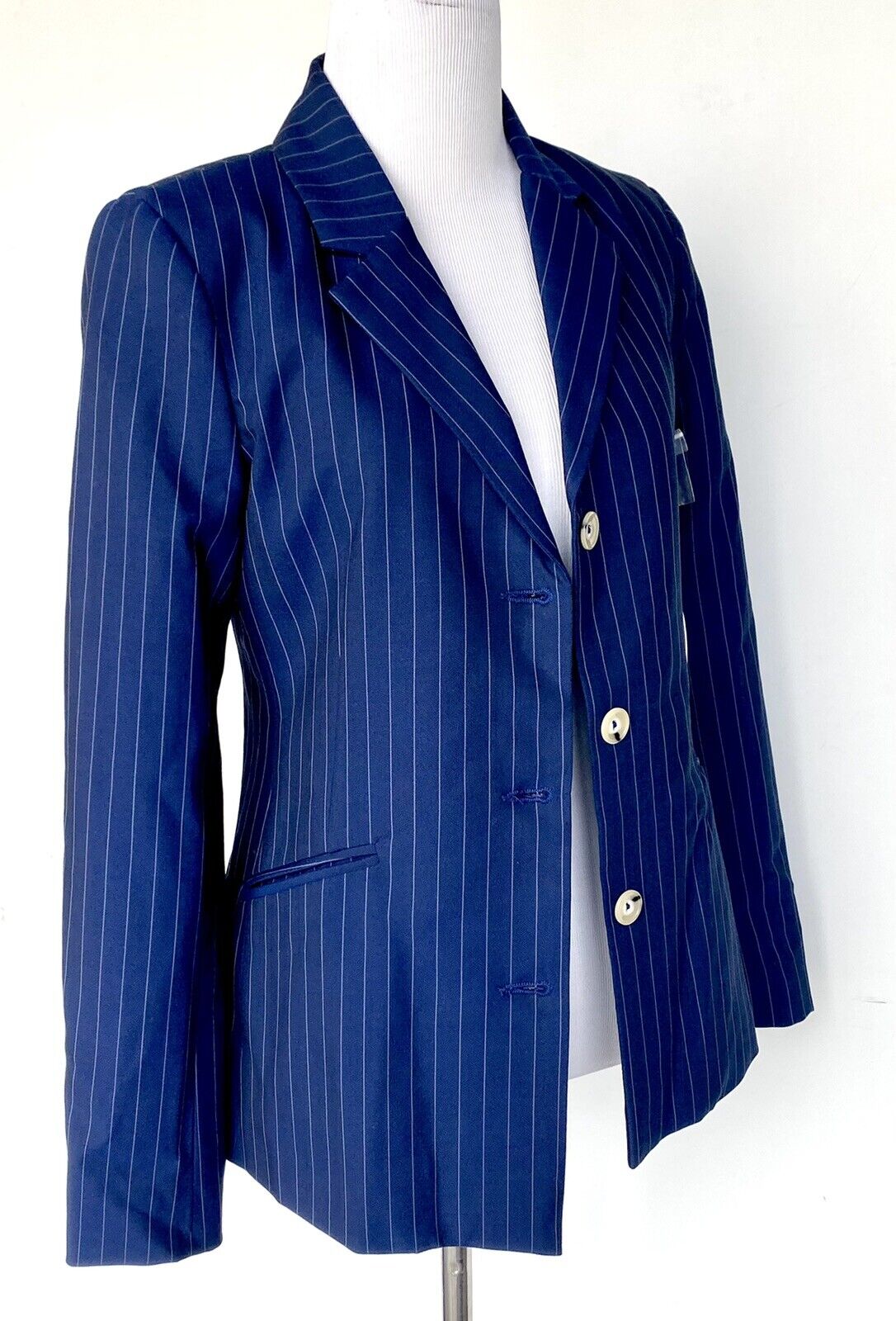 Staud Tunnel Blazer Navy pinstripe retail $245 price $76 size 0