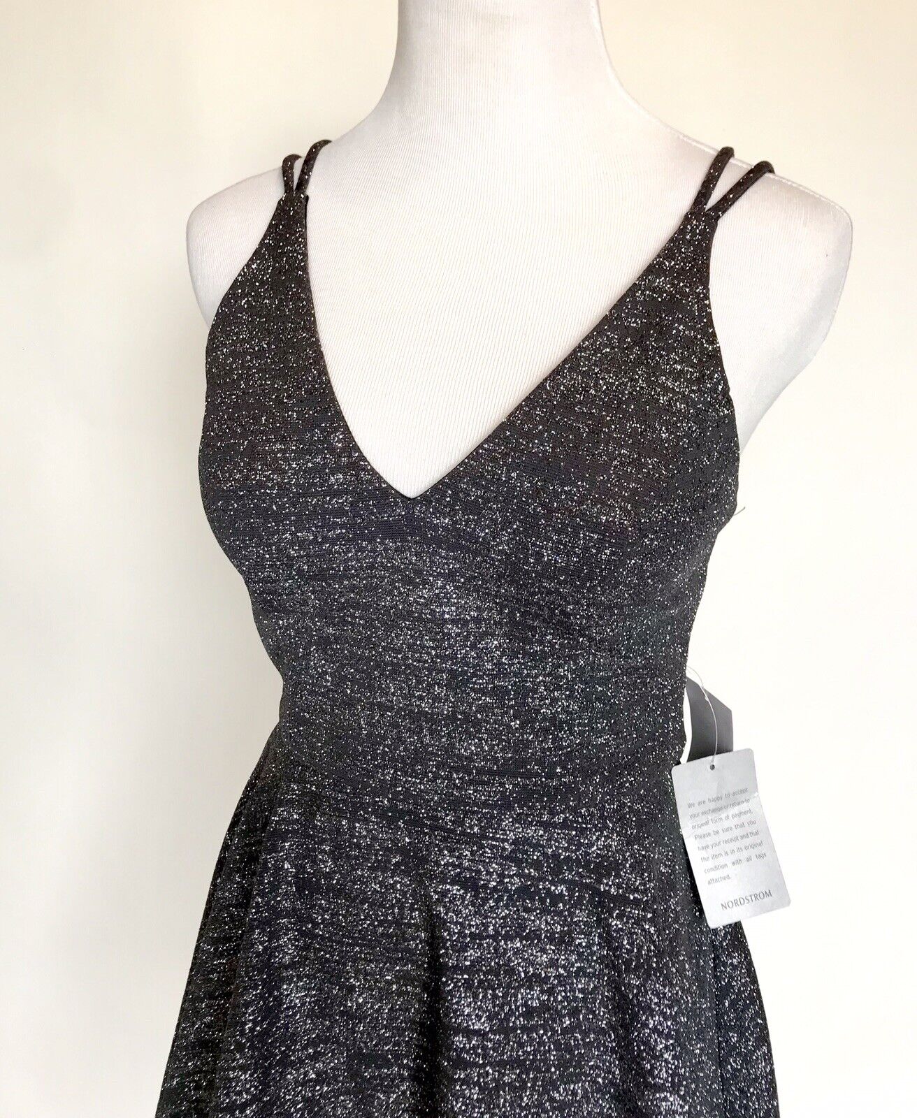 Xscape Glitter Gray Skater Dress Tulle Under Size 6  Retails $188 Price $68 NWT