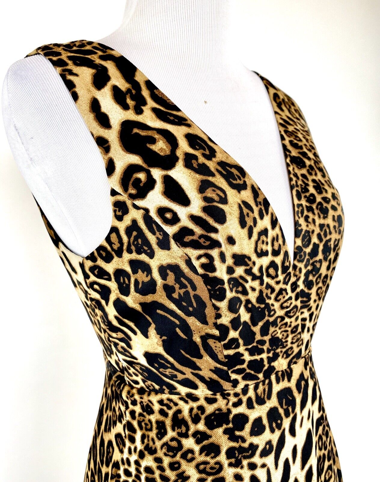 Aqua Leopard Print Party Cocktail Prom Wrap Dress XS Retails $118 Price $48 NWT