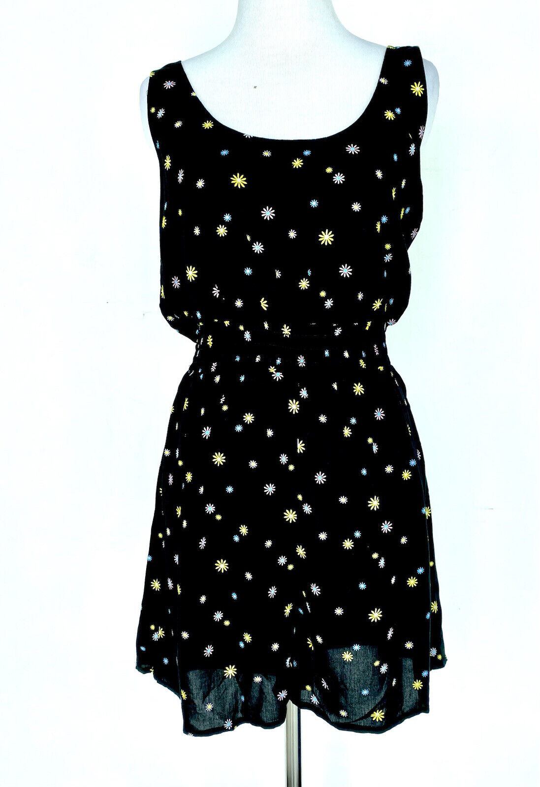 Abound black floral romper Smocked Waist Size S Price $28 NWT