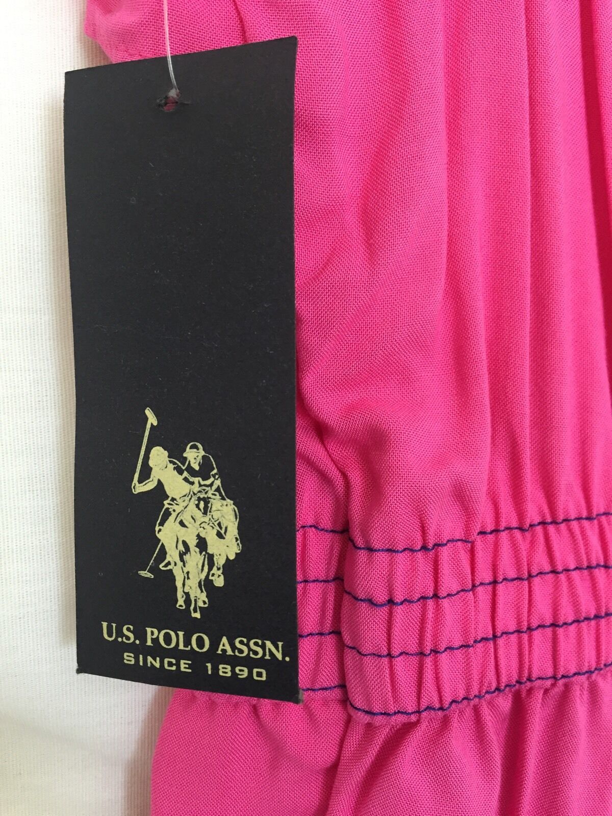 U.S. POLO ASSN. Ruffle pink short Romper. NWT Age 12 M Retails $30 Price $12.50