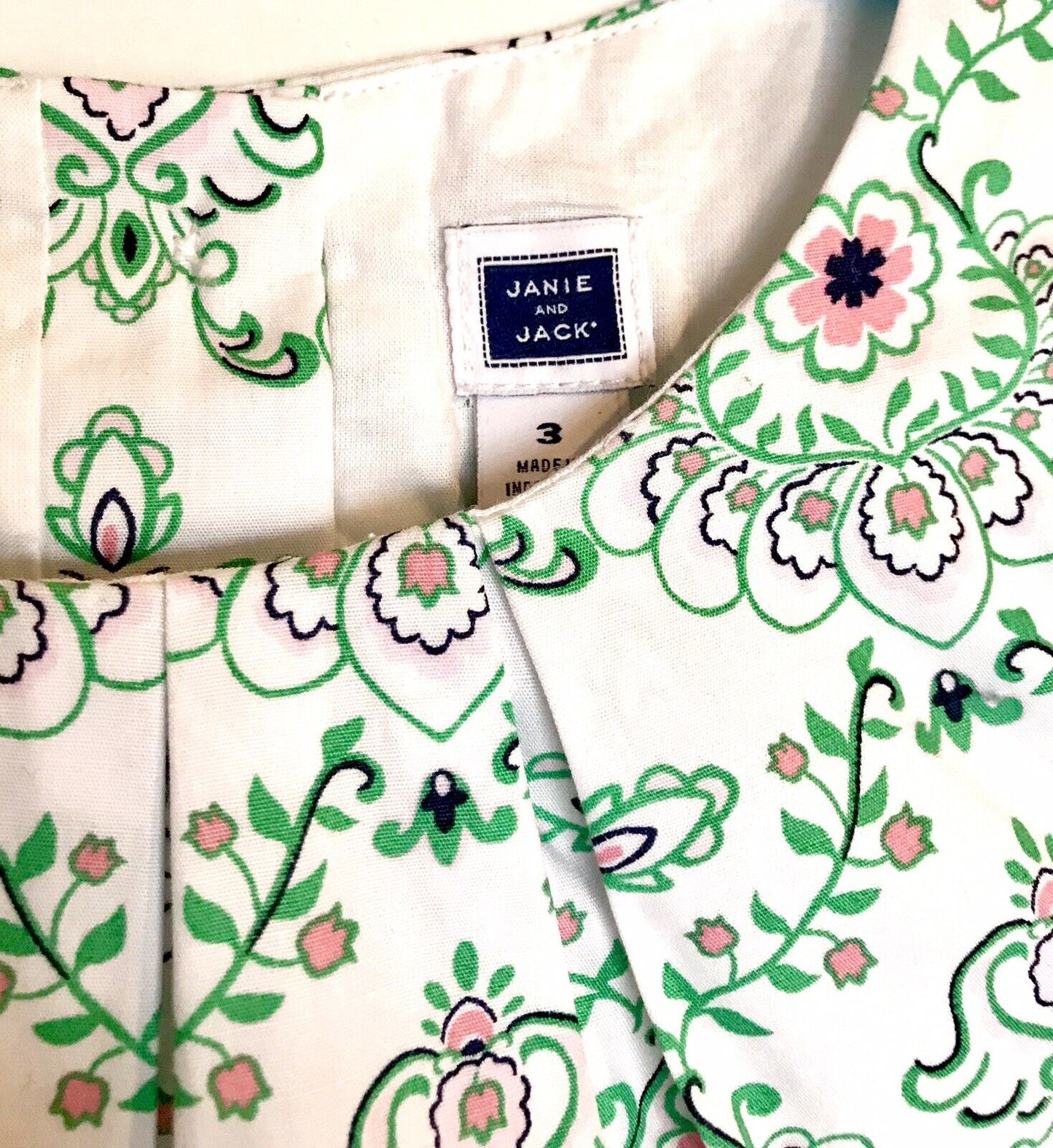 Janie And Jack Floral Pleated Blouse Age 3 NWT Retail $36 Price $26