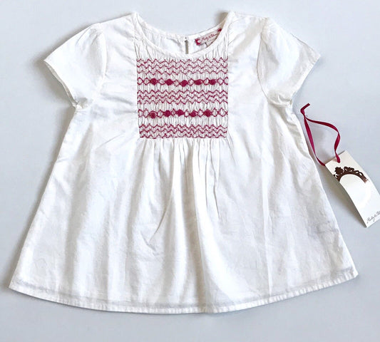 NEW Ruby & Bloom Ivory White Smocked Blouse Retail $29 Price $19 Age 5 NWT