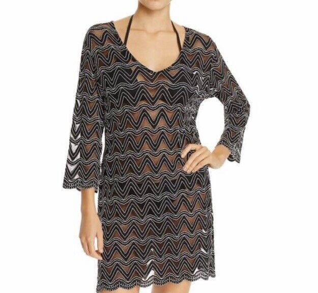 j valdi cover up Black & White Embroidered XS Retail $70 Price $24 NWT