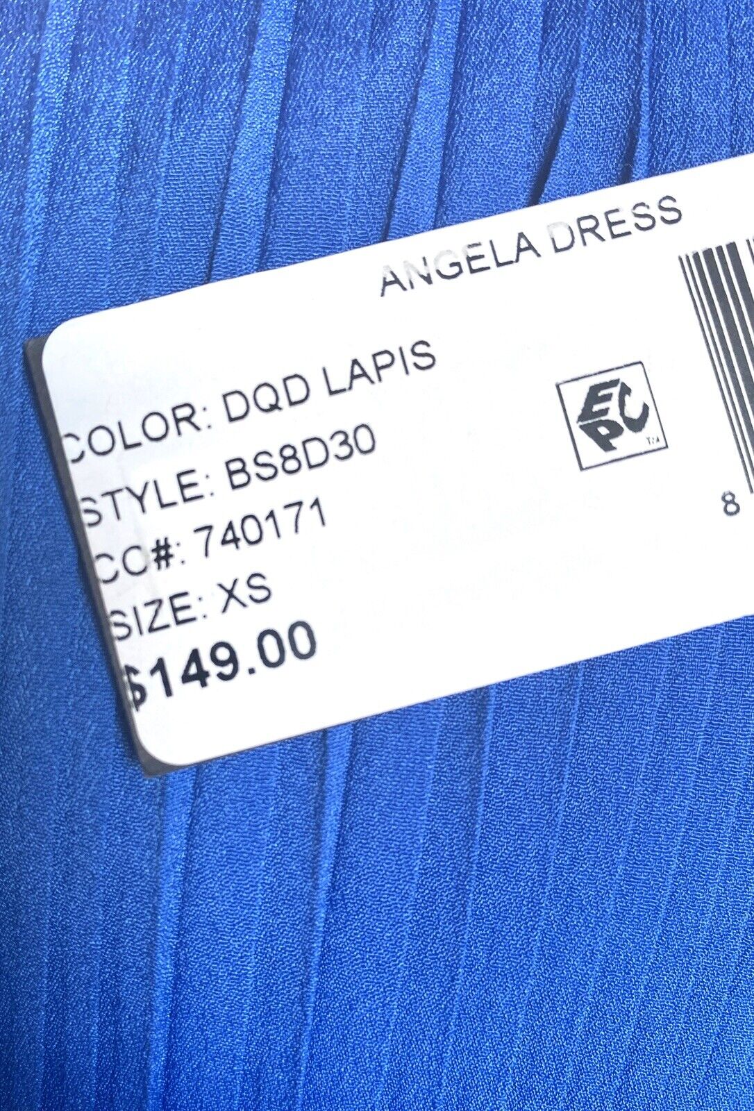 Le Gali Blue Pleated Back Short Cocktail Dress XS Retail $149 Price $44 NWT