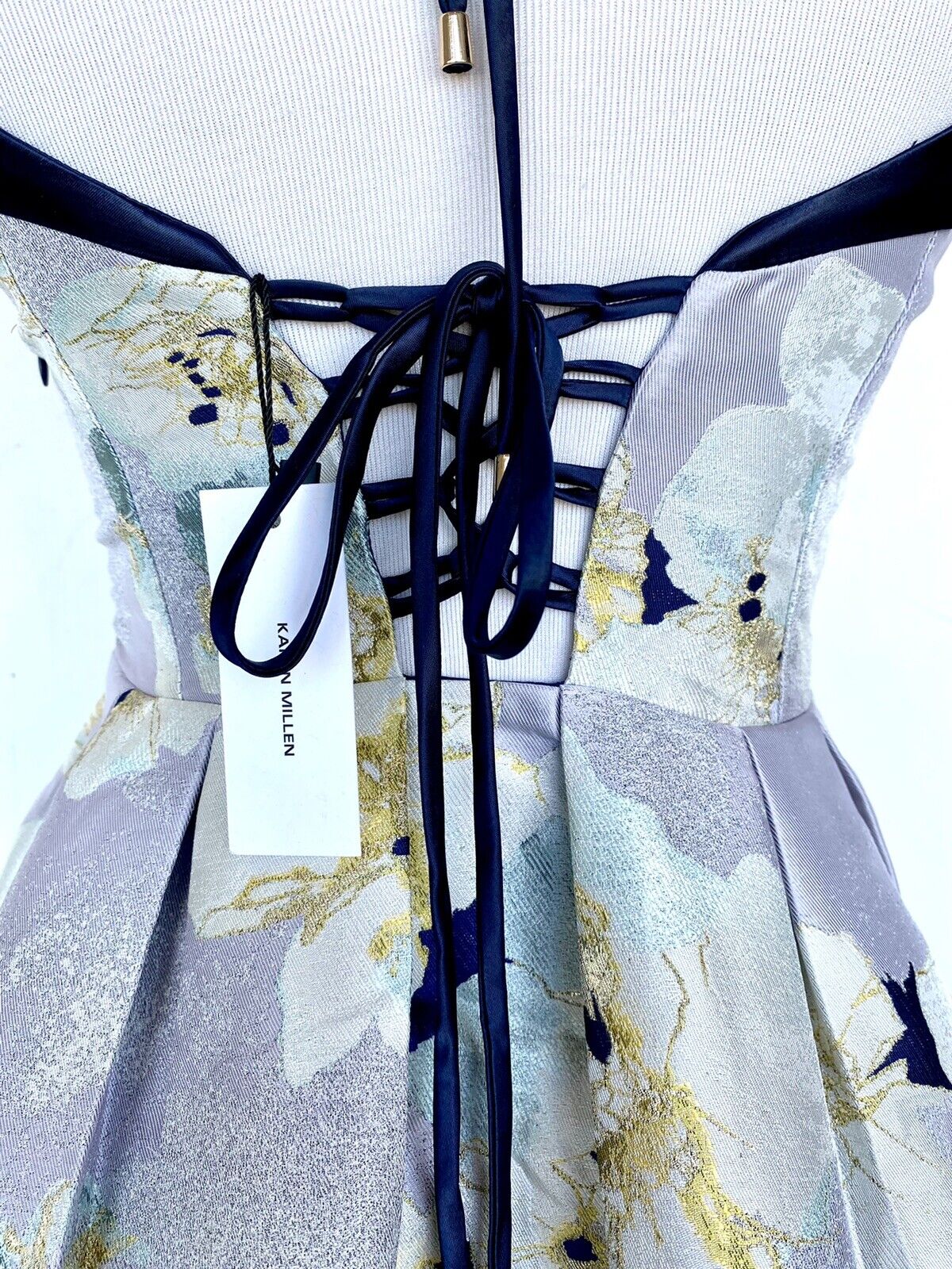 Karen Millen jacquard midi Prom cocktail dress US 2 Retail $308 Price $169