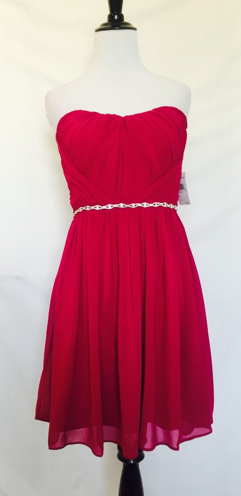 A.Drea Pink Prom Formal Diamante Strapless Dress. NWT Retail $98 Price 38