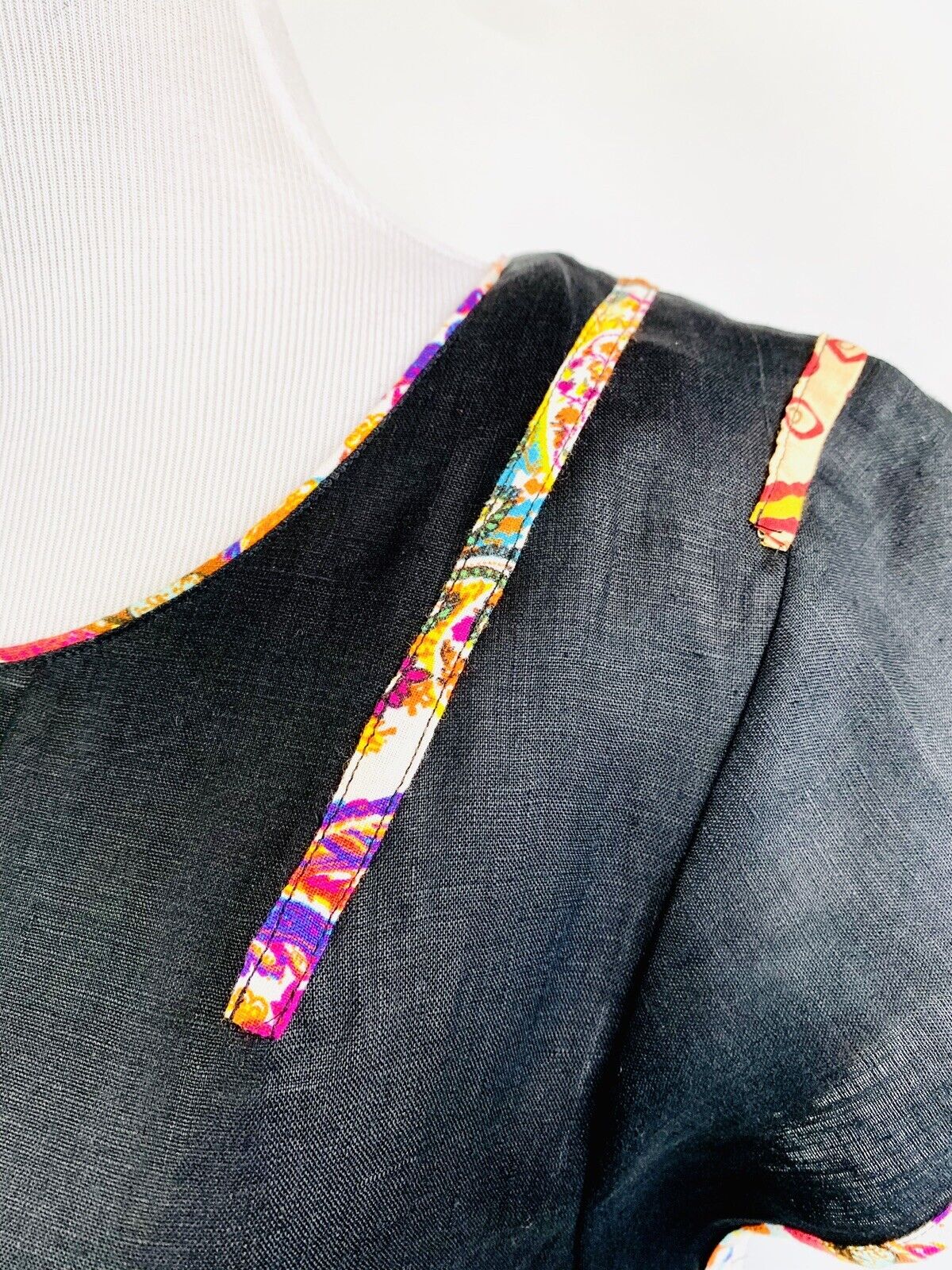 Amaran Linen Black  Dress Retail $109 Price $49 Size Small NWOT