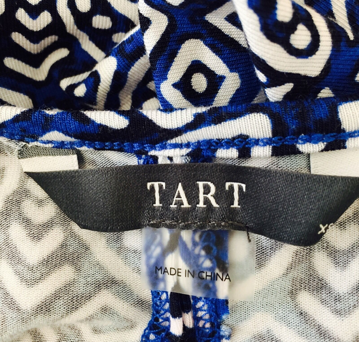 Tart Collections Wrap Dress Blue Black  & White Print NWT Retails $127 Price $44