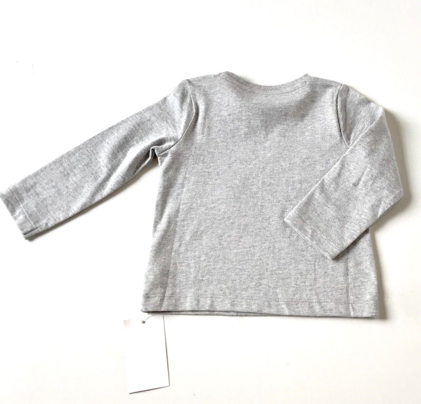 Mini Boden Grey Marl Snowmen Appliqué Top 6-12 Month Retail $25 Price $18.79 NWT