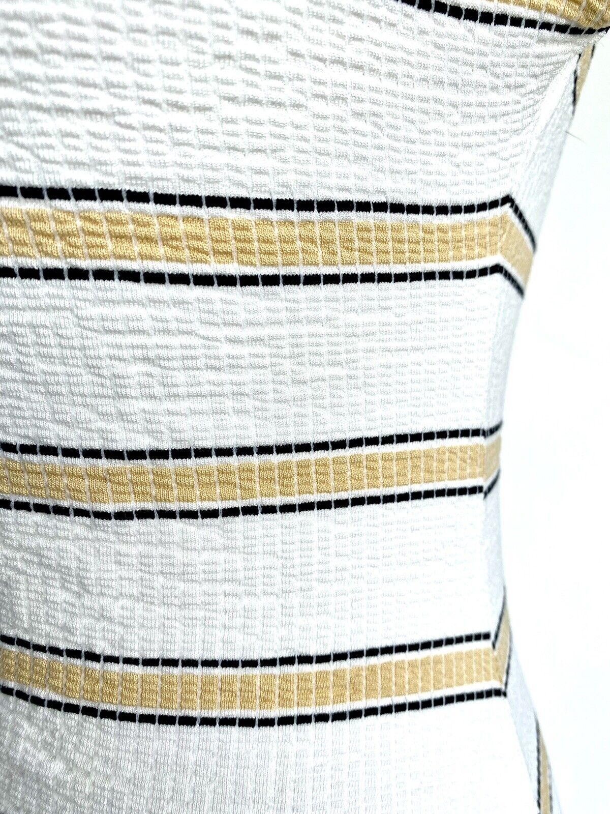 Max Studio Ivory Stripe Cinch Twist Dress Size XS Retails $98 Price $48 NWT